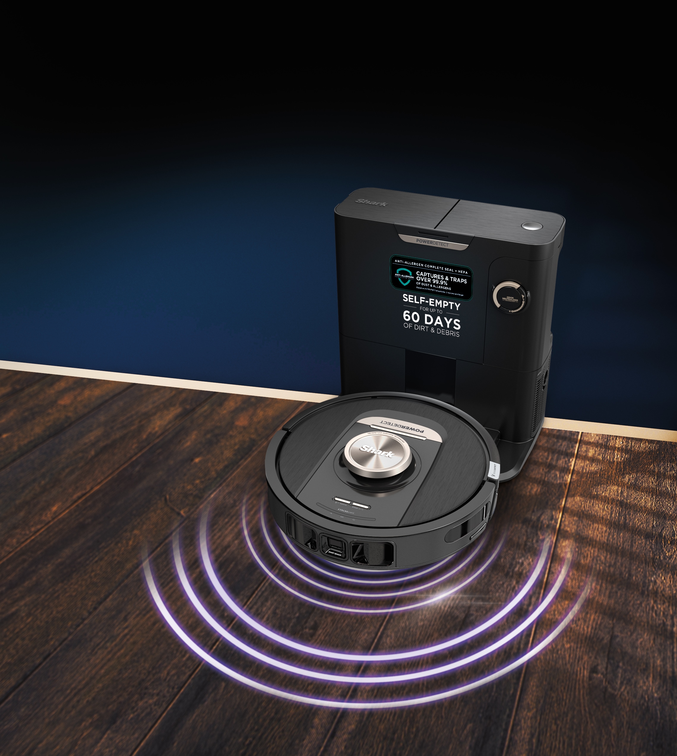 Shark Nass-Trocken-Saugroboter »RV2620WAEU«, PowerDetect selbstentleerender Saugroboter