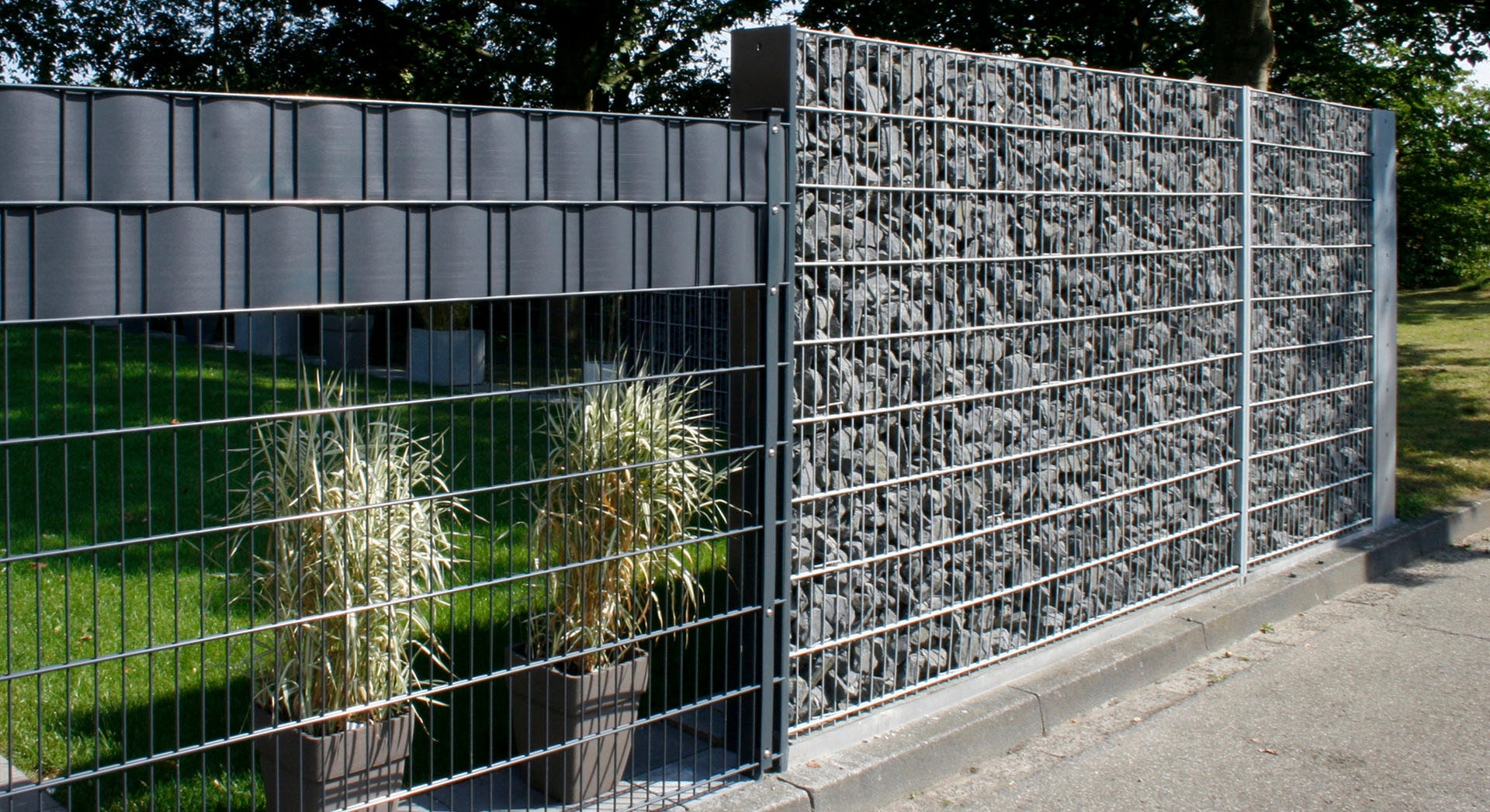 KRAUS Gabionenzaun »Gabione-200«, anthrazit, 103 cm hoch, 2 Elemente für 2 m, 2 Pfosten 160 cm
