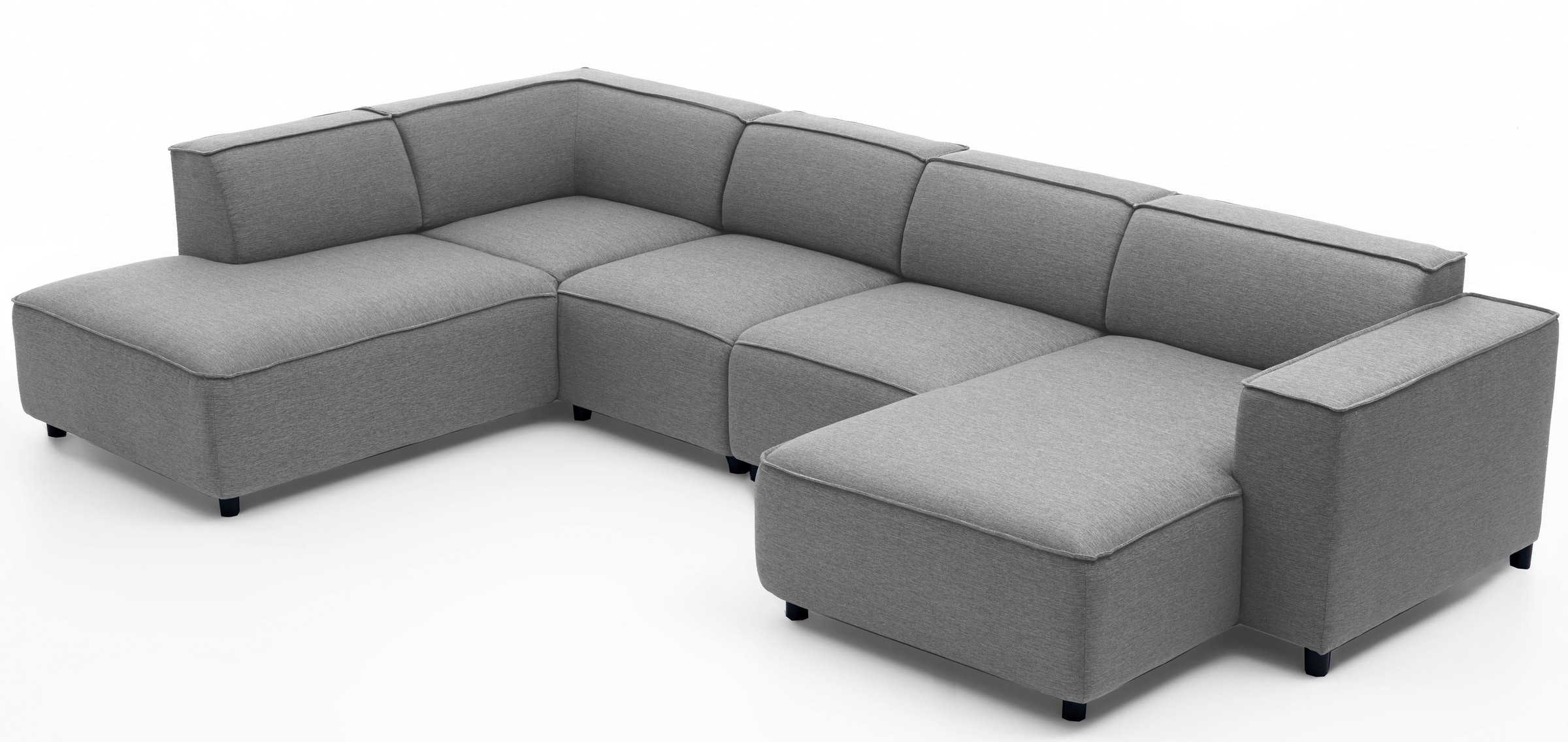 ATLANTIC home collection Wohnlandschaft »Bulky U-Form«, in U-Form und XXL Sitzfläche, modular aufgebaut