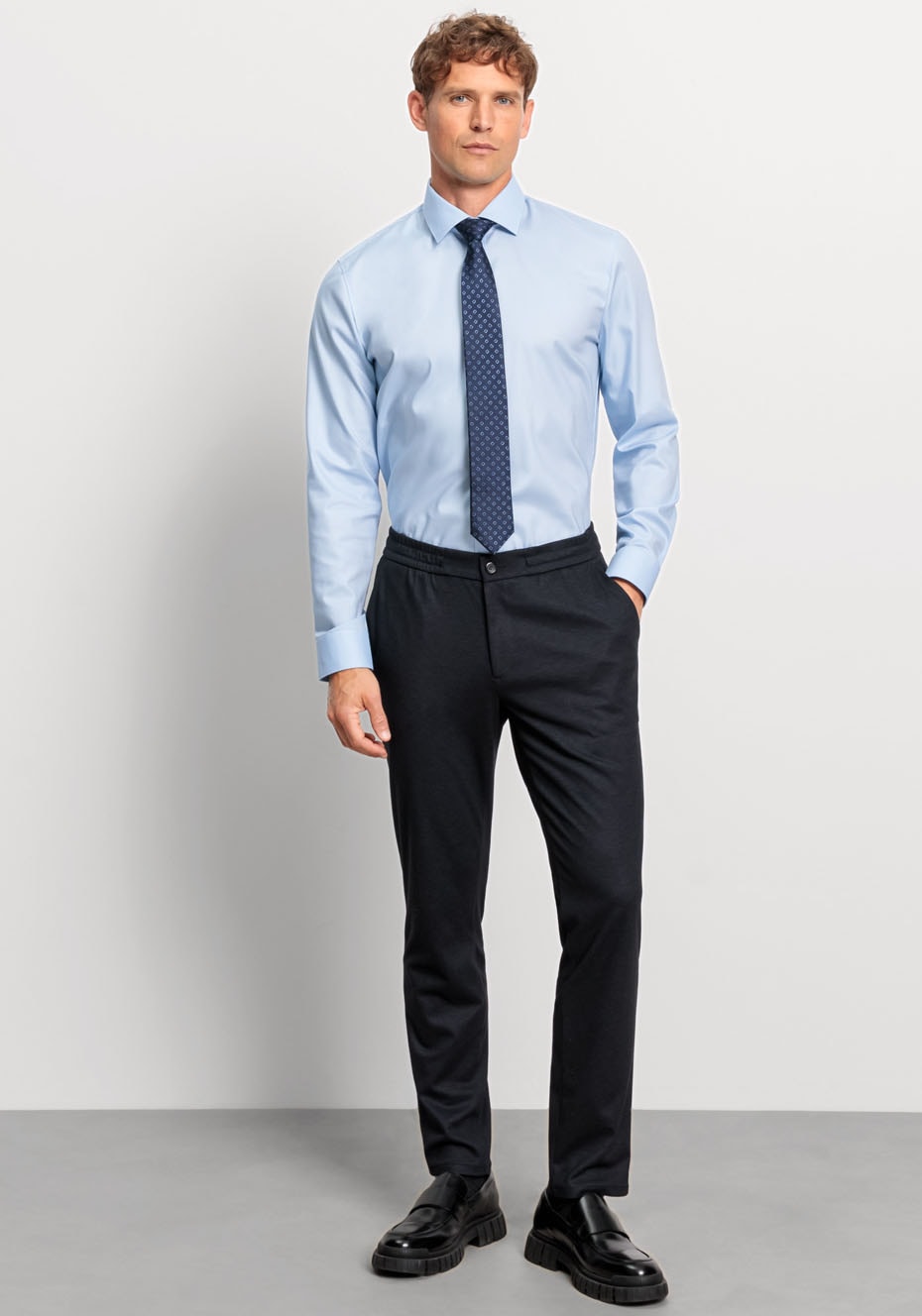 OLYMP Businesshemd »No. Six super slim«, mit feiner Faux-Uni-Struktur