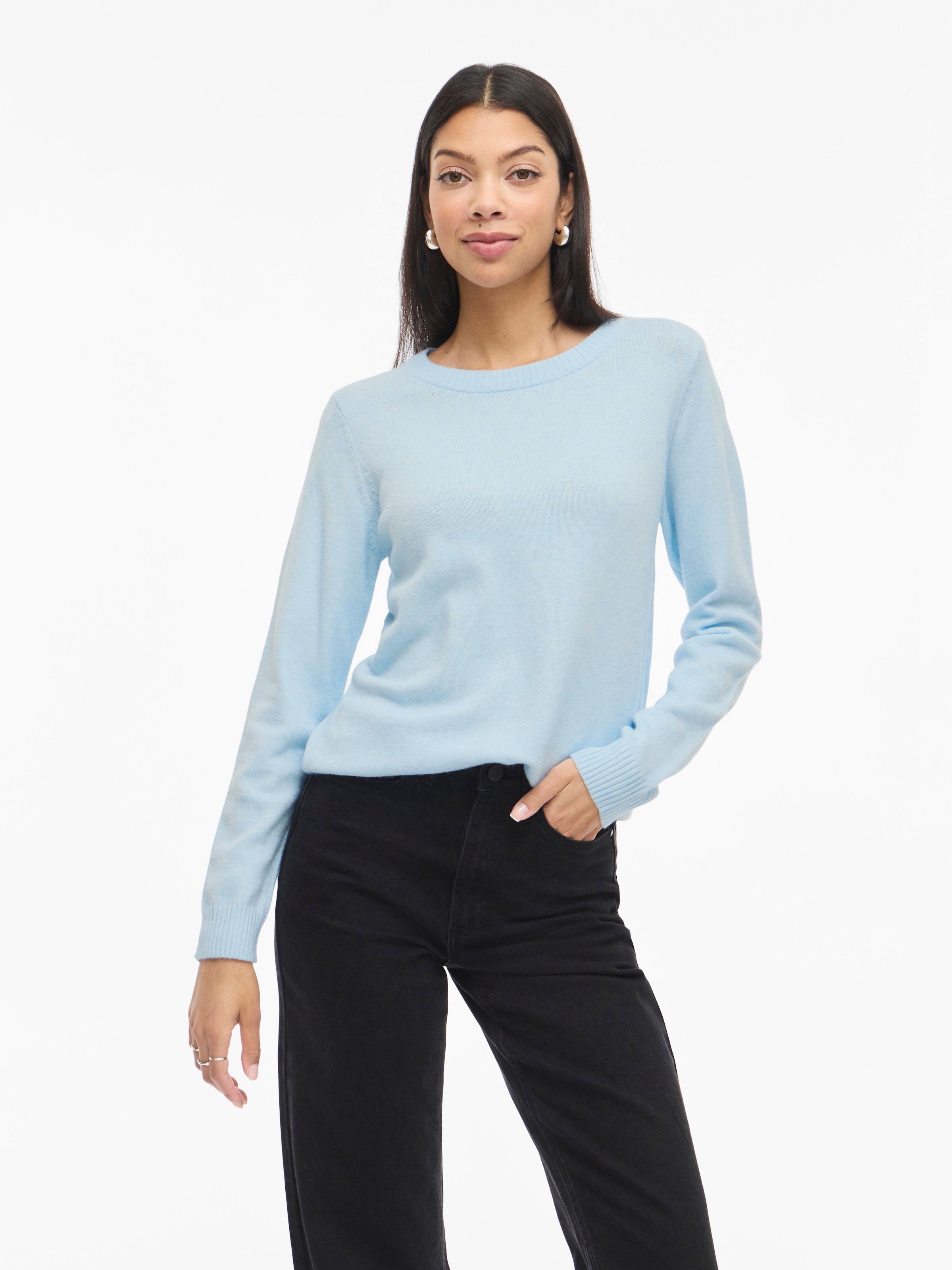 Vila Rundhalspullover »VIRIL O-NECK L/S  KNIT TOP - NOOS« Viskosemischung, regular fit