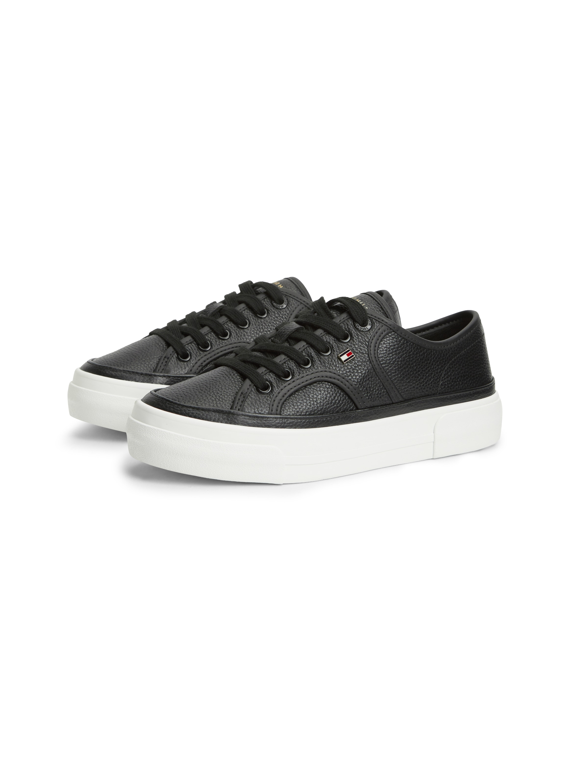 Tommy Hilfiger Plateausneaker »PLATFORM VULC SNEAKER PIPING LTR«  Freizeitschuh, Halbschuh, Schnürschuh mit seitlichem Flaggen-Element