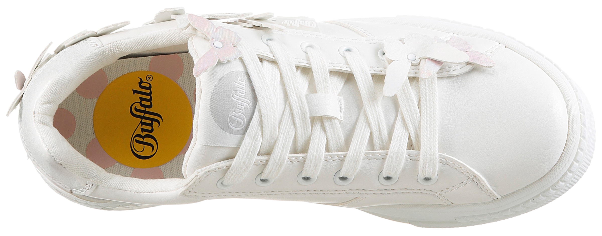 Buffalo Plateausneaker »PAIRED«, Schnürschuh, Freizeitschuh, Halbschuh mit Schmetterling-Verzierung
