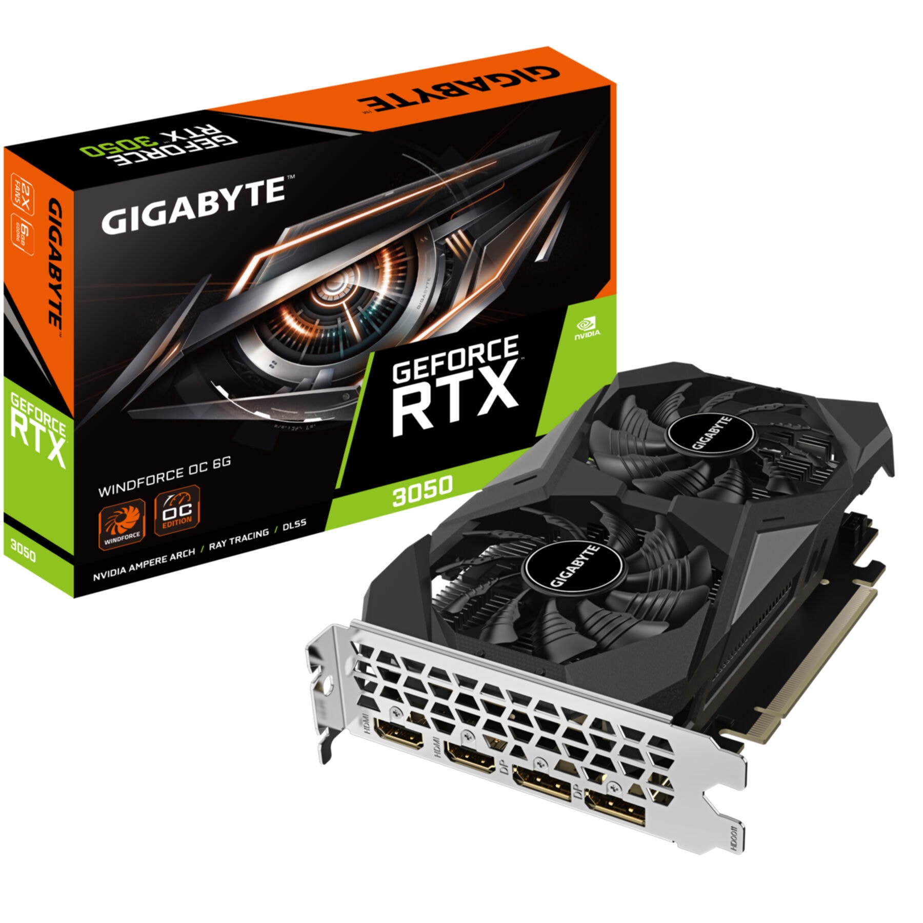 Gigabyte Grafikkarte »GeForce RTX 3050 WINDFORCE OC 6G«