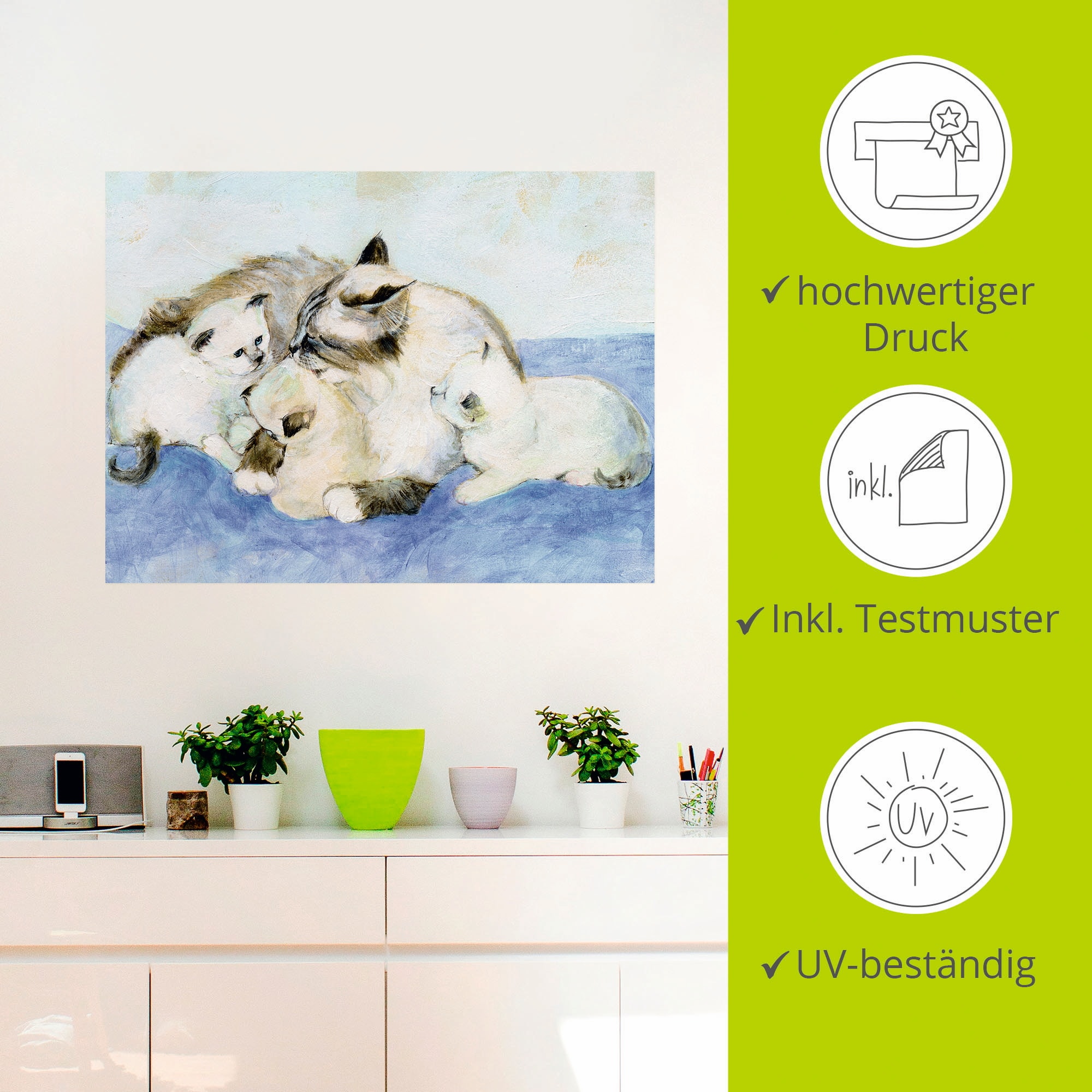Artland Wandbild »Katzenfamilie«, Haustiere, (1 St.), als Leinwandbild, Wandaufkleber in verschied. Größen