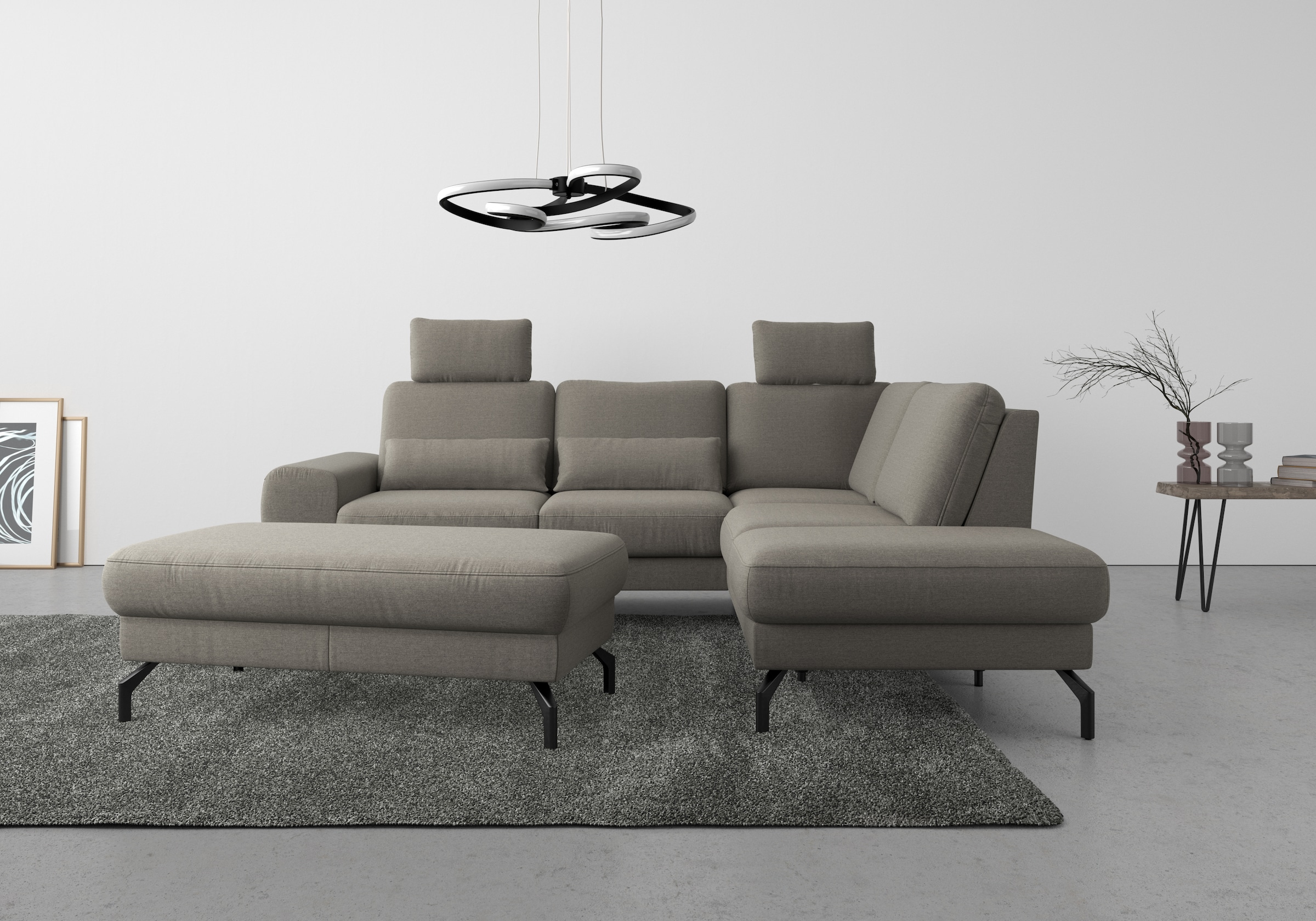 sit&more Ecksofa »Cinturo L-Form« inklusive Sitztiefenverstellung und Federkern, Sitzhöhe 48 cm