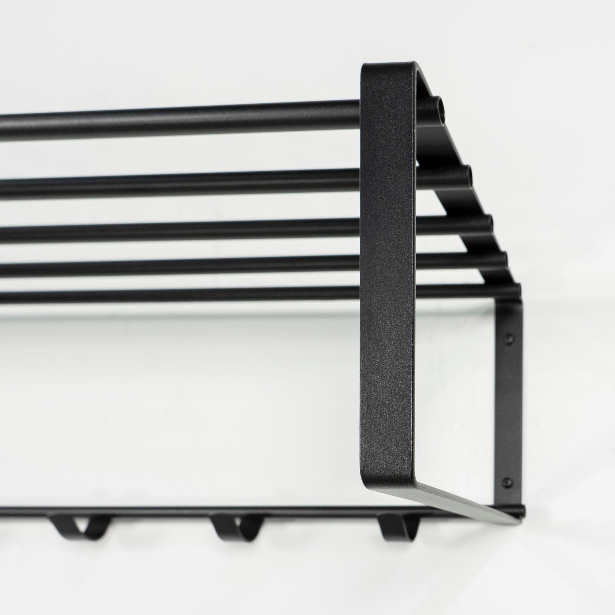 Spinder Design Garderobenleiste »REX«, (1 St.), Wandgarderobe aus Stahl mit Hutablage und 5 bzw. 7 Haken