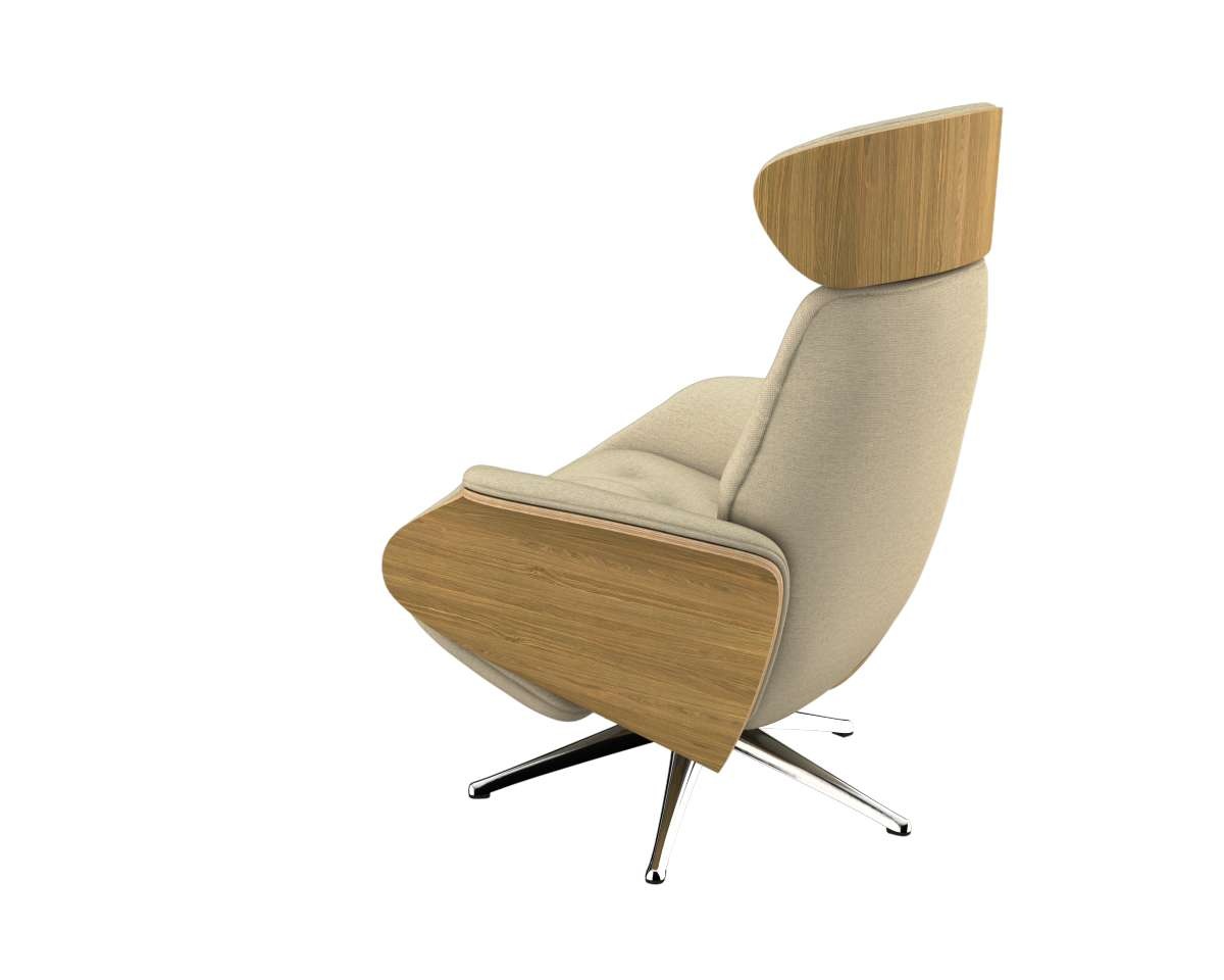 FLEXLUX Relaxsessel »Volden elektrischer Funktionsessel« Größe M, Rücken & Fußteil elektrisch, Akku, Arml. Eiche, Fuß Alu