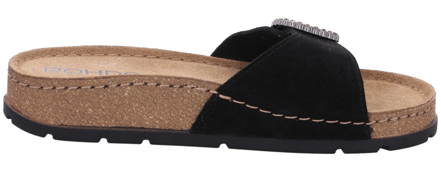 Rohde Pantolette »SOAVE«, Sommerschuh, Schlappen, Strandschuh mit Zierschnalle und Strass-Steine