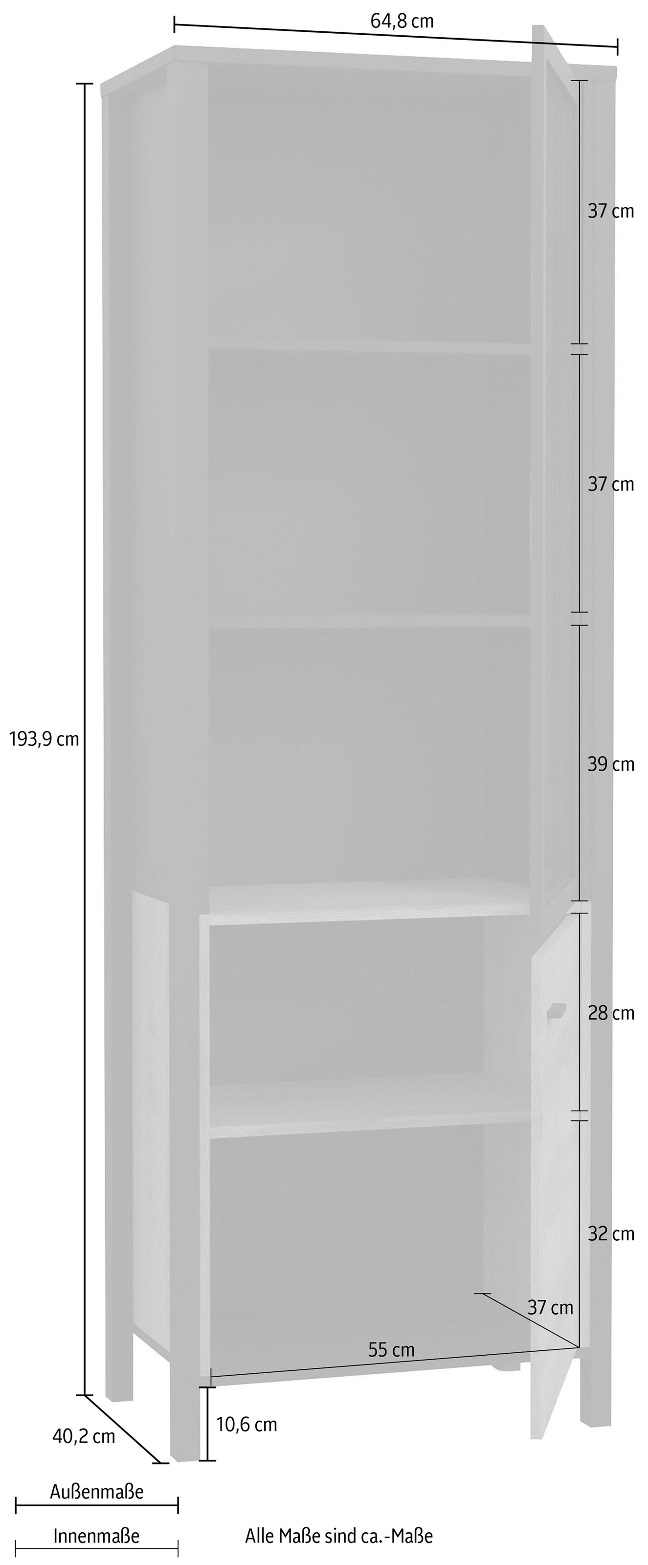 FORTE Vitrine »High Rock«, Höhe ca. 193 cm