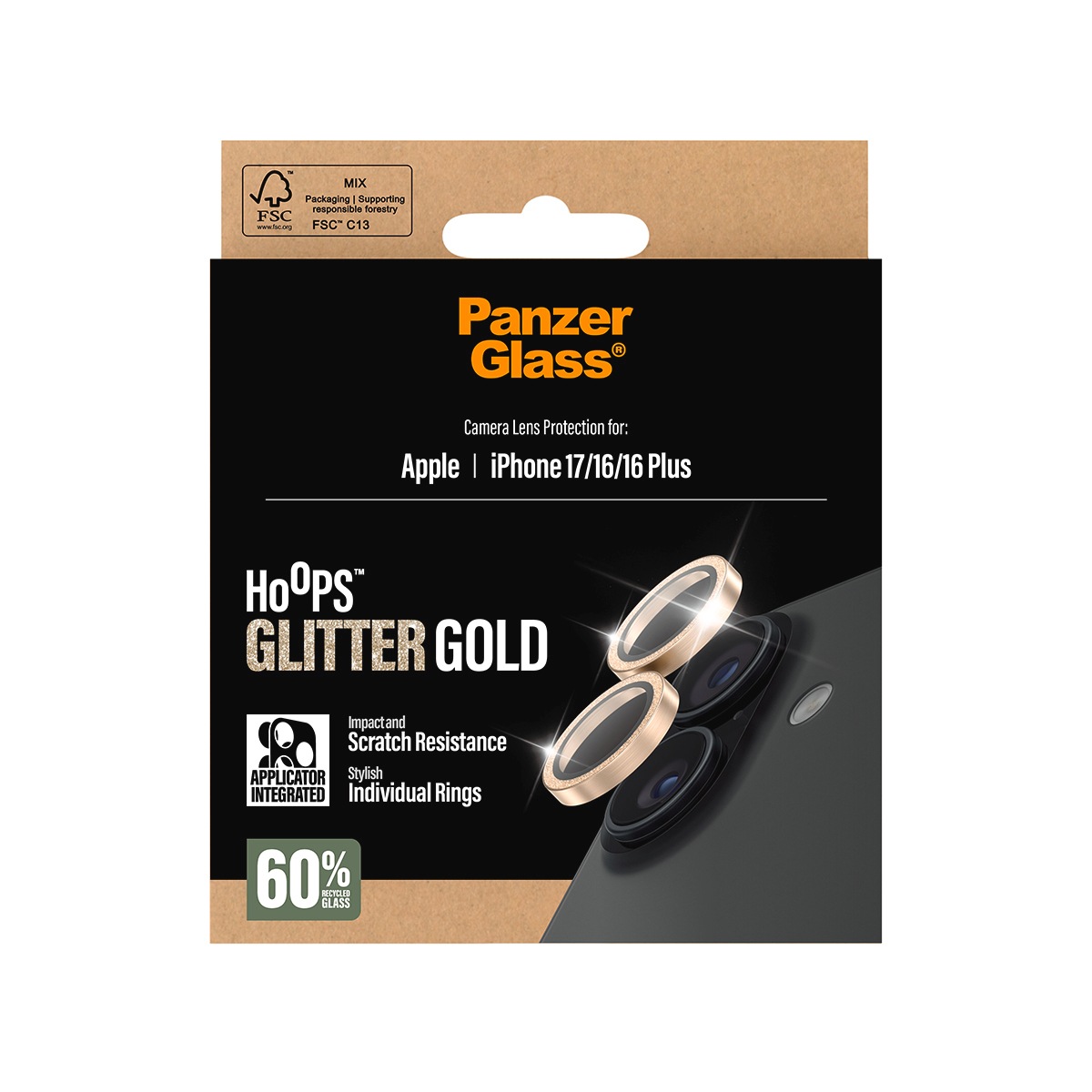 CARE by PanzerGlass Kameraschutzglas »Hoops Camera Lens Protector« für Apple iPhone 17;Apple iPhone 16;Apple iPhone 16 Plus Kameraschutz,Linsenschutz,Objektivschutz, kratz- & stoßfest