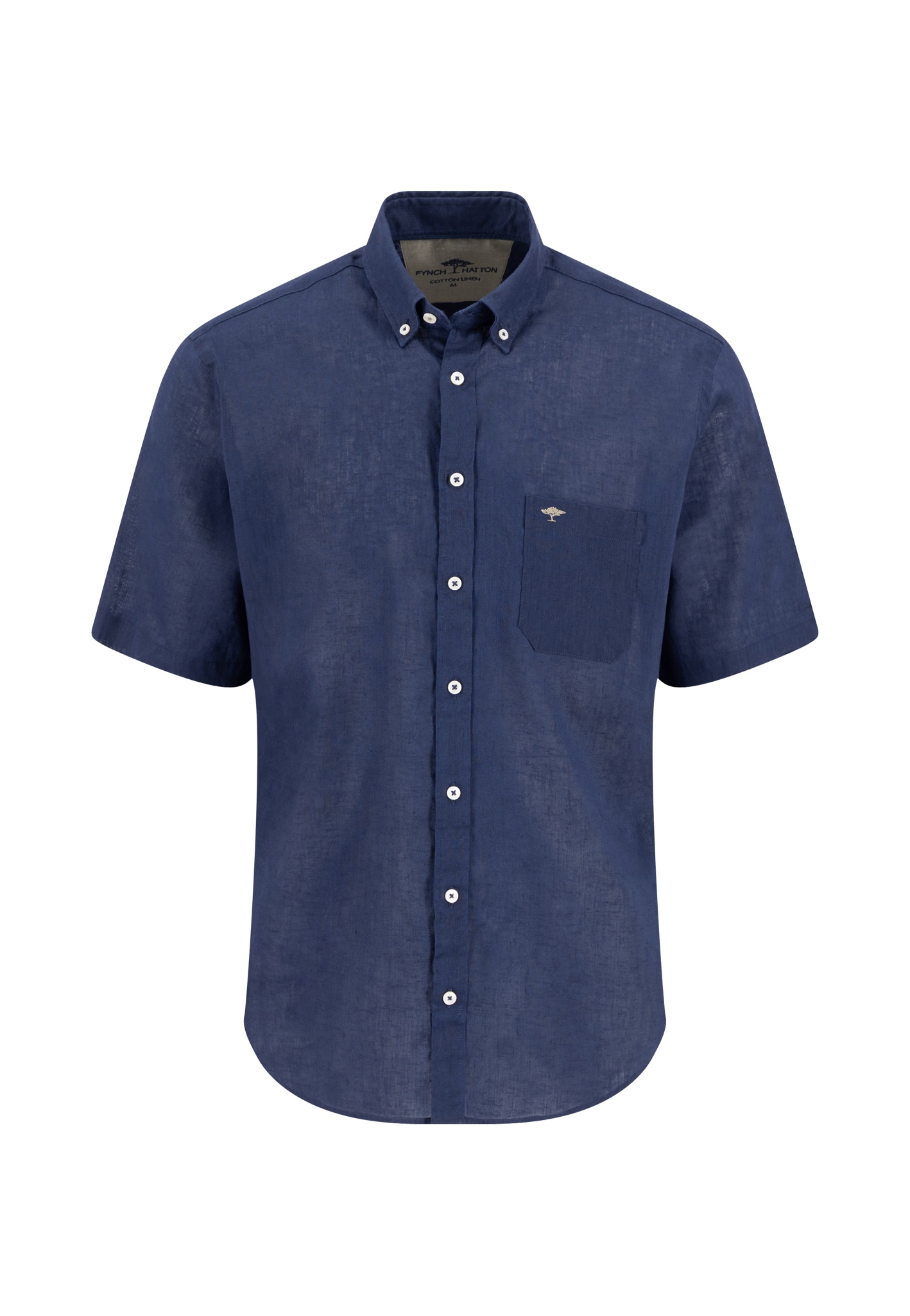 FYNCH-HATTON Kurzarmhemd Kurzarm, Regular Fit, mit Brusttasche, mit Button-down-Kragen