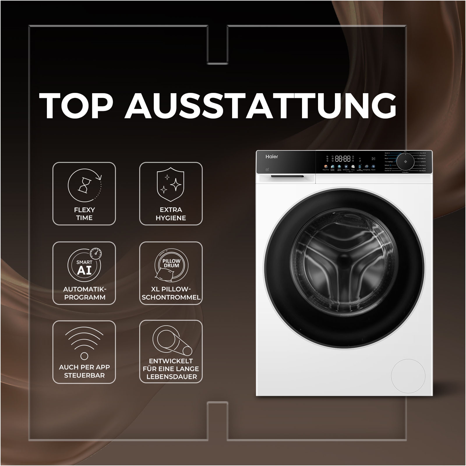 Haier Waschmaschine G5 Serie »HW90-BP14657TU1« 9 kg 1400 U/min Smart AI Automatikprogramm & Wi-Fi