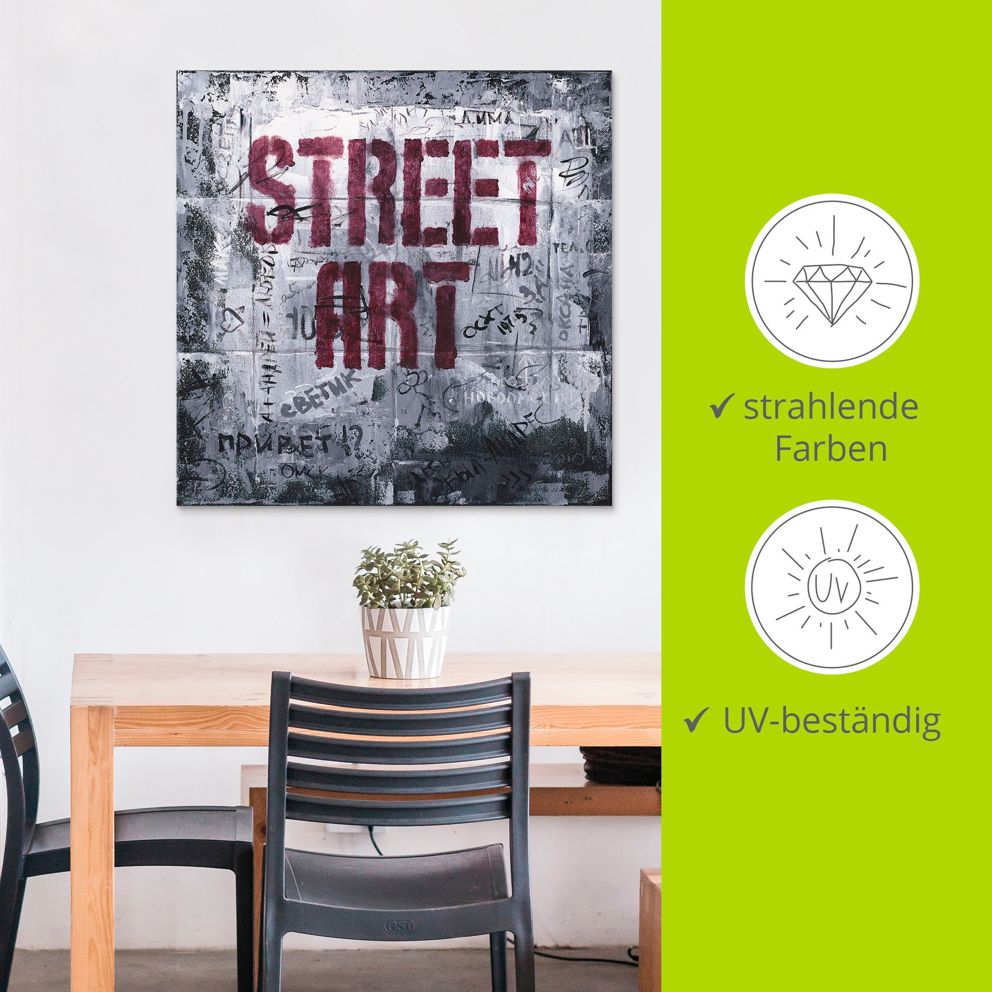Artland Wandbild »Street Art - Straßenkunst«, Sprüche & Texte, (1 St.), als Alubild, Outdoorbild, Leinwandbild in verschied. Größen