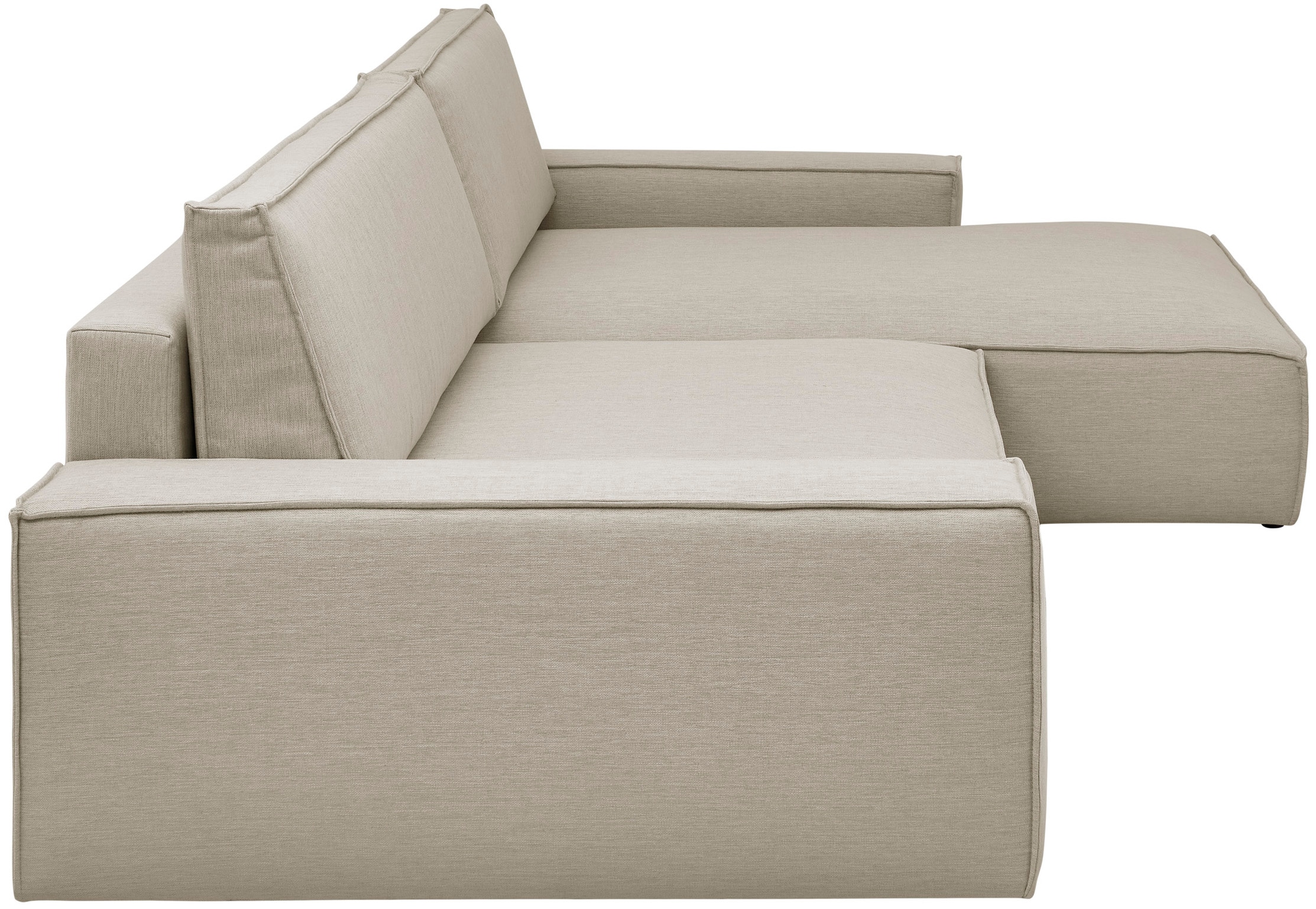 Home affaire Ecksofa »NEU: SHERWOOD XXL 284, Big-Sofa L-Form, tiefe Sitzfläche 95 cm, Cord«, Recamiere rechts/links, als Schlafsofa stellbar, Cord u. Leinenoptik