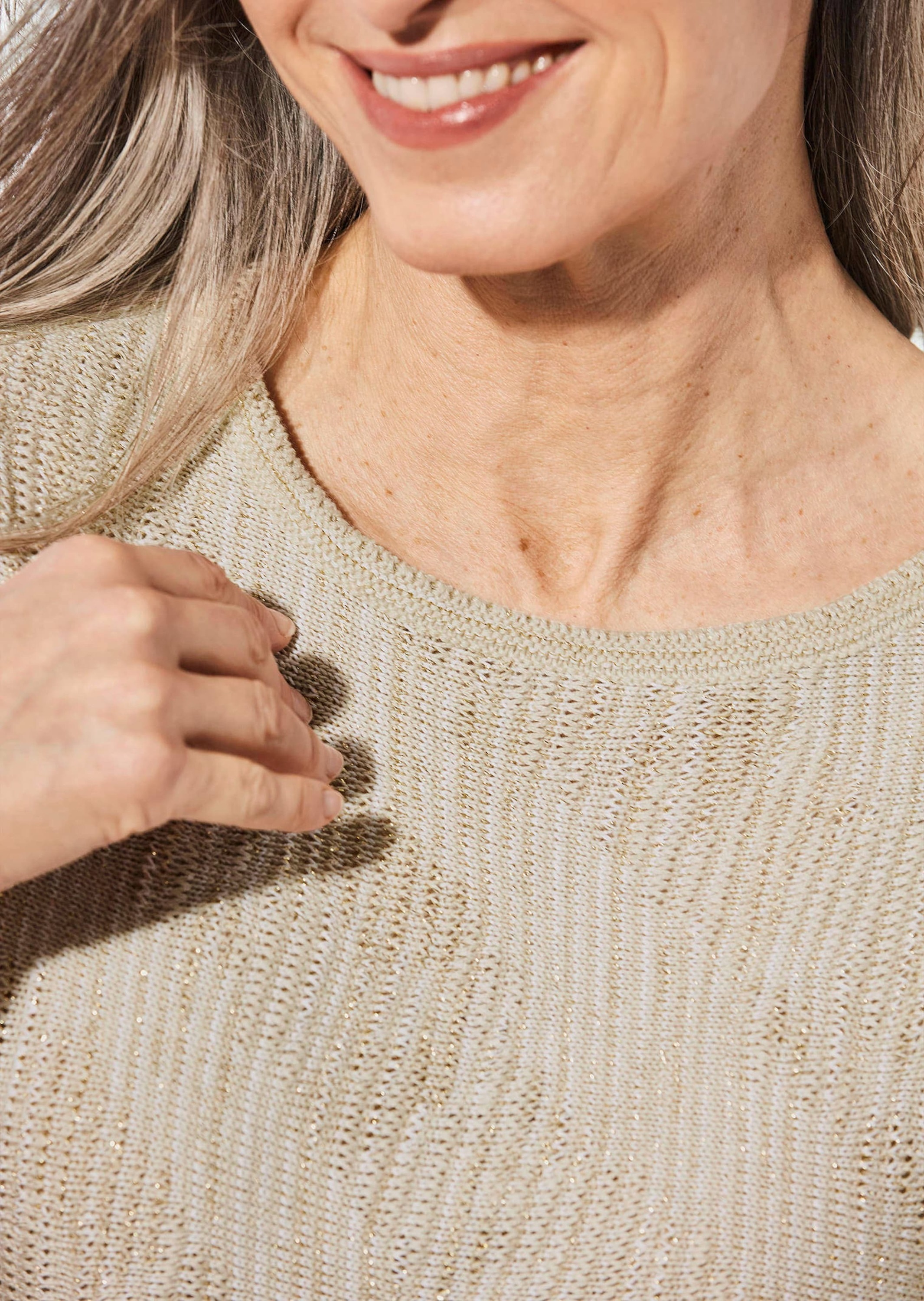 GOLDNER Rundhalspullover »Strickpullover mit U-Boot-Ausschnitt«