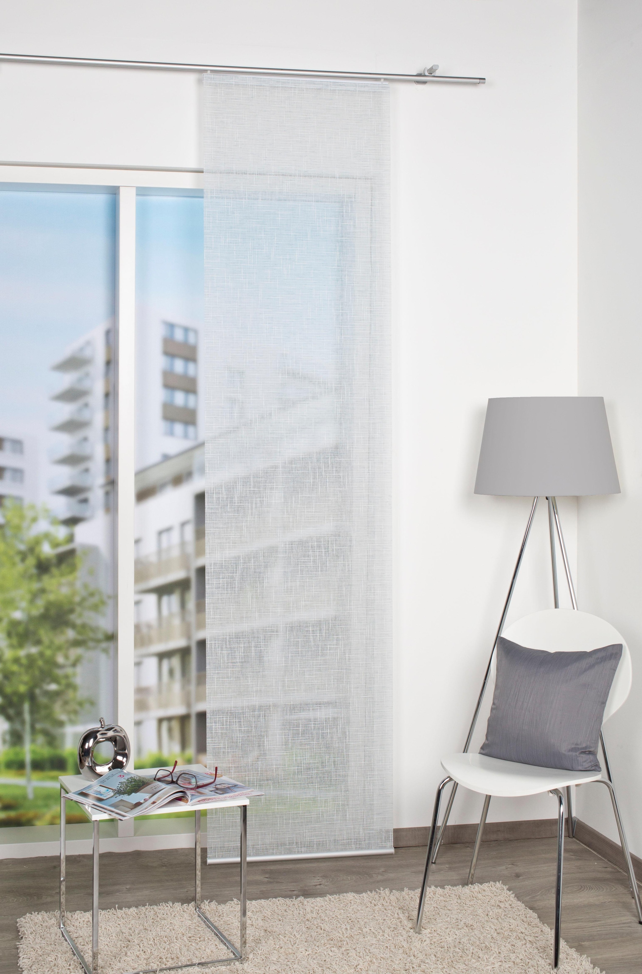 HOME WOHNIDEEN Schiebegardine »Uni«, (1 St.), HxB: 245x60, SCHIEBEVORHANG LEINENSTRUKTUR