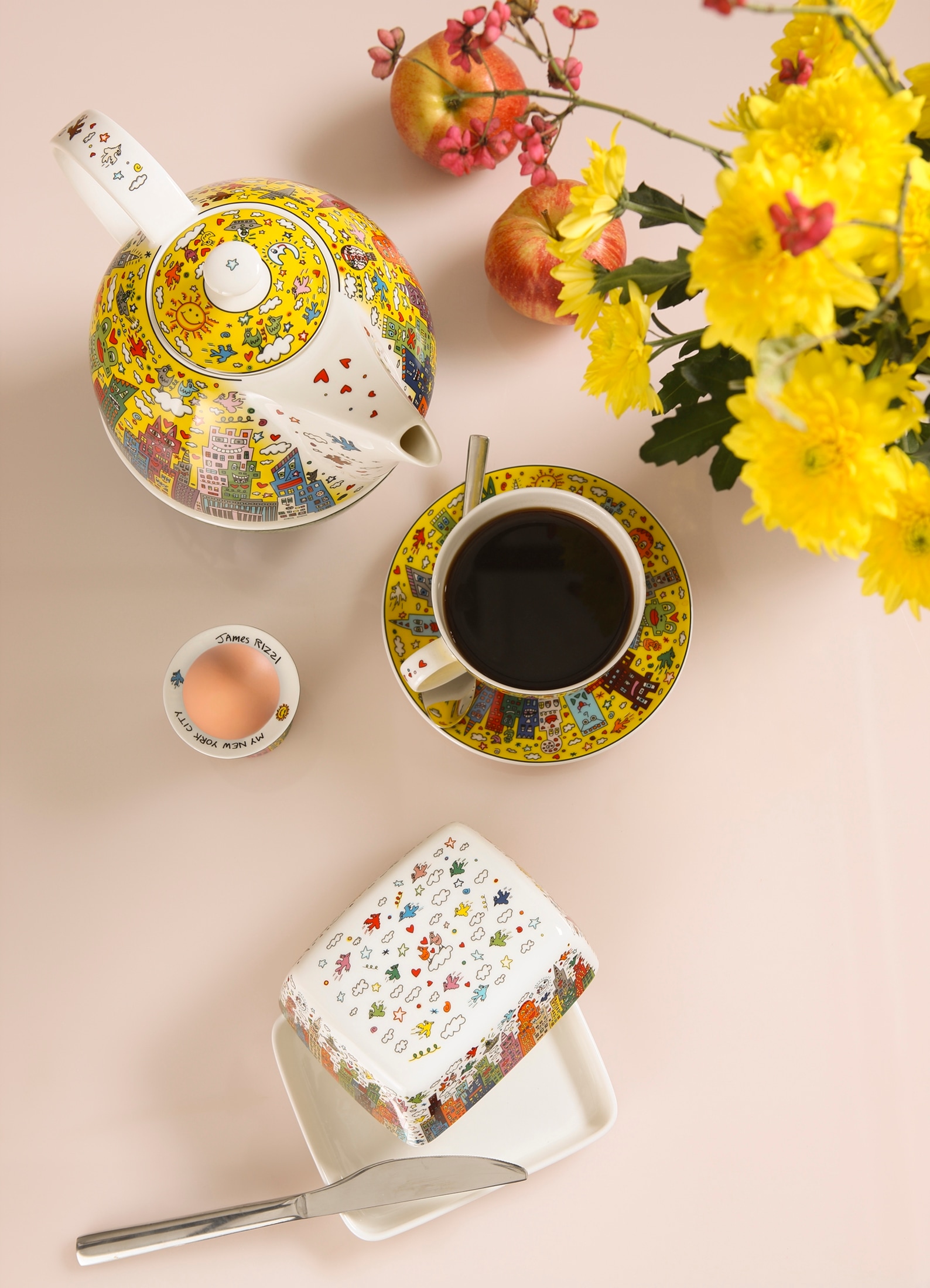 Goebel Kanne »Teekanne mit Stövchen James Rizzi - My New York City Sunset« 1 Stk. tlg.