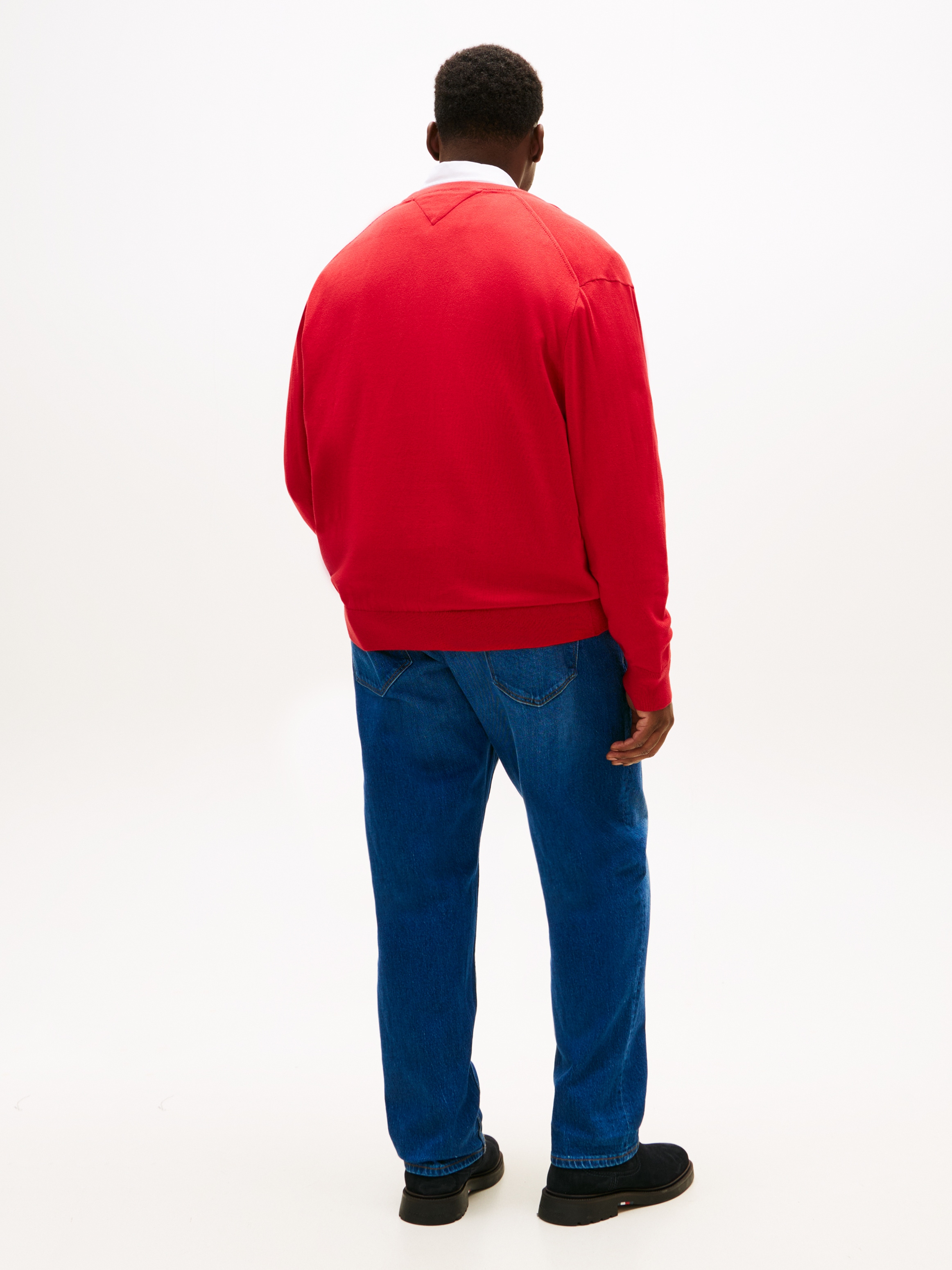 Tommy Hilfiger Big & Tall V-Ausschnitt-Pullover »BT-ESSENTIAL COTTON« Rippbündchen am Ärmel, Saum und Ausschnitt,  Große Größen, normale Passform