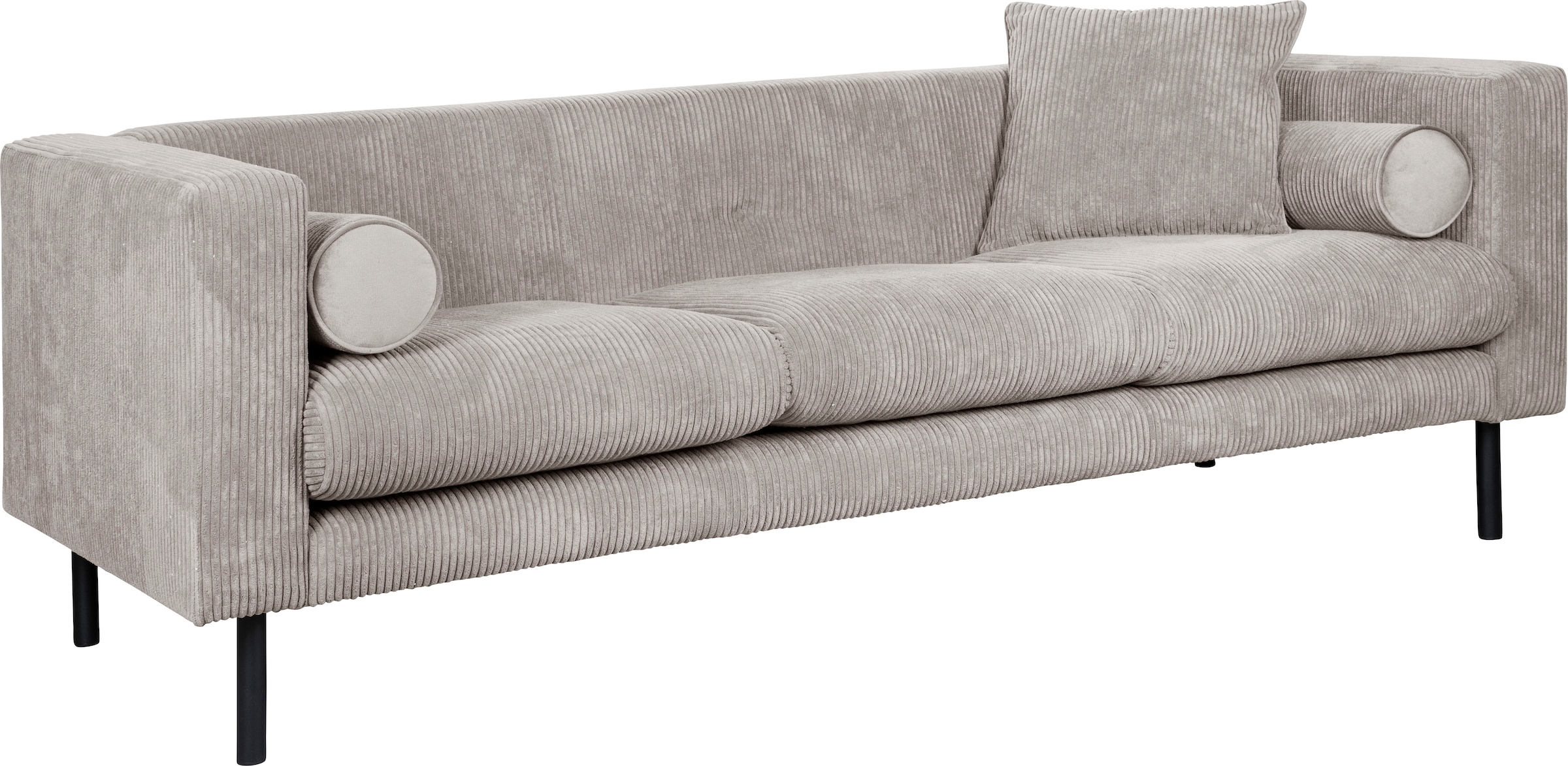 Guido Maria Kretschmer Home&Living 3-Sitzer »Lillibeth Designsofa mit Wellenunterfederung, Maße B/T/H: 218/74/83 cm«, Zierkissen als Wendekissen, Bezug Samtoptik oder Cord