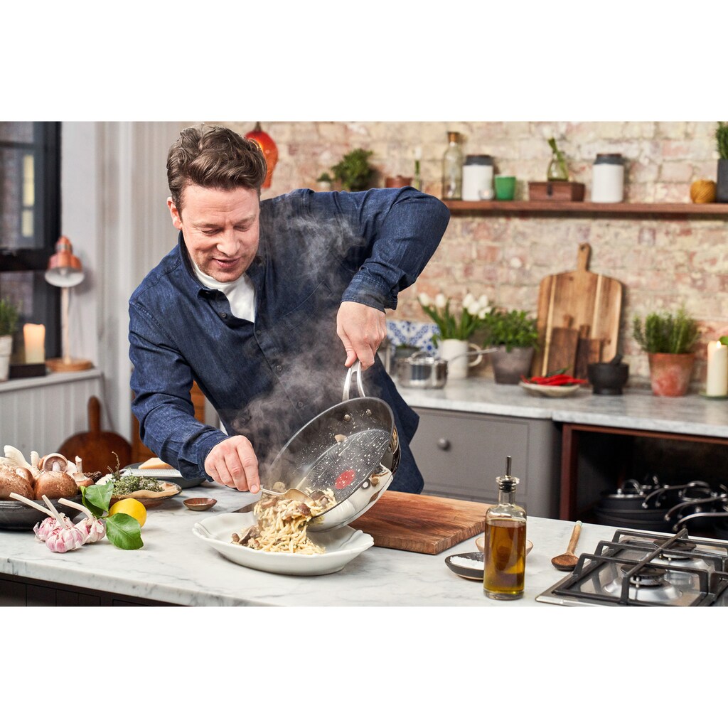 Tefal Bratpfanne 28 cm »Jamie Oliver Cooks Classic« im Set mit »Jamie Oliver Kochmesser«