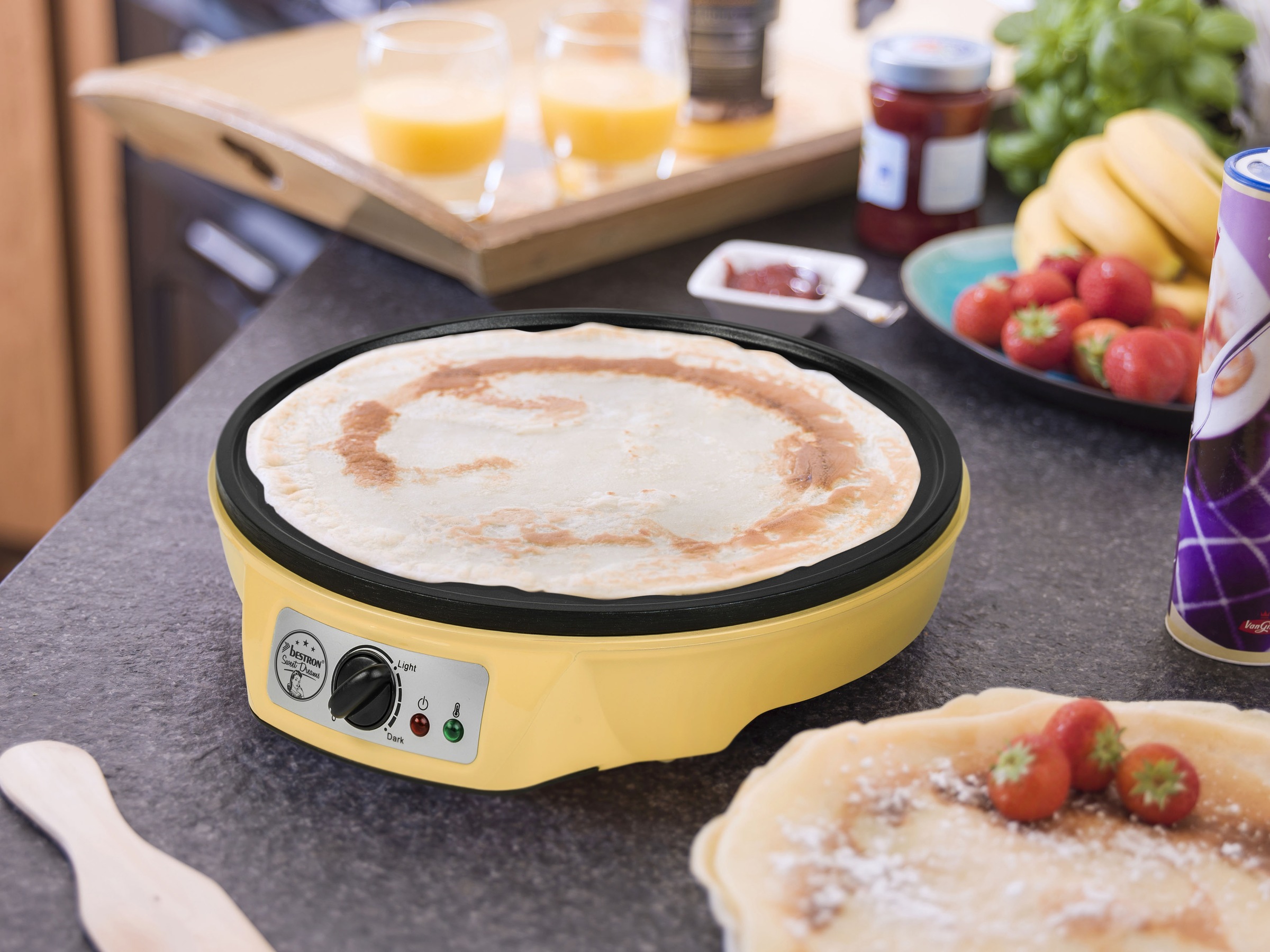 bestron Crêpesmaker »ASW602 Sweet Dreams«, 1000 W, Ø 30 cm, inkl. Teigverteiler & Crêpes-Wender, Antihaftbeschichtung