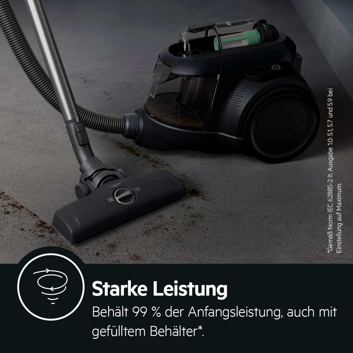 AEG Bodenstaubsauger »CLEAN 6000 ÖKO BEUTELLOSER STAUBSAUGER
(AL61C2ÖKO)«, 550 W, beutellos, hohe Saugleistung, 12 m Aktionsradius, Hartbodendüse, XL Softräder