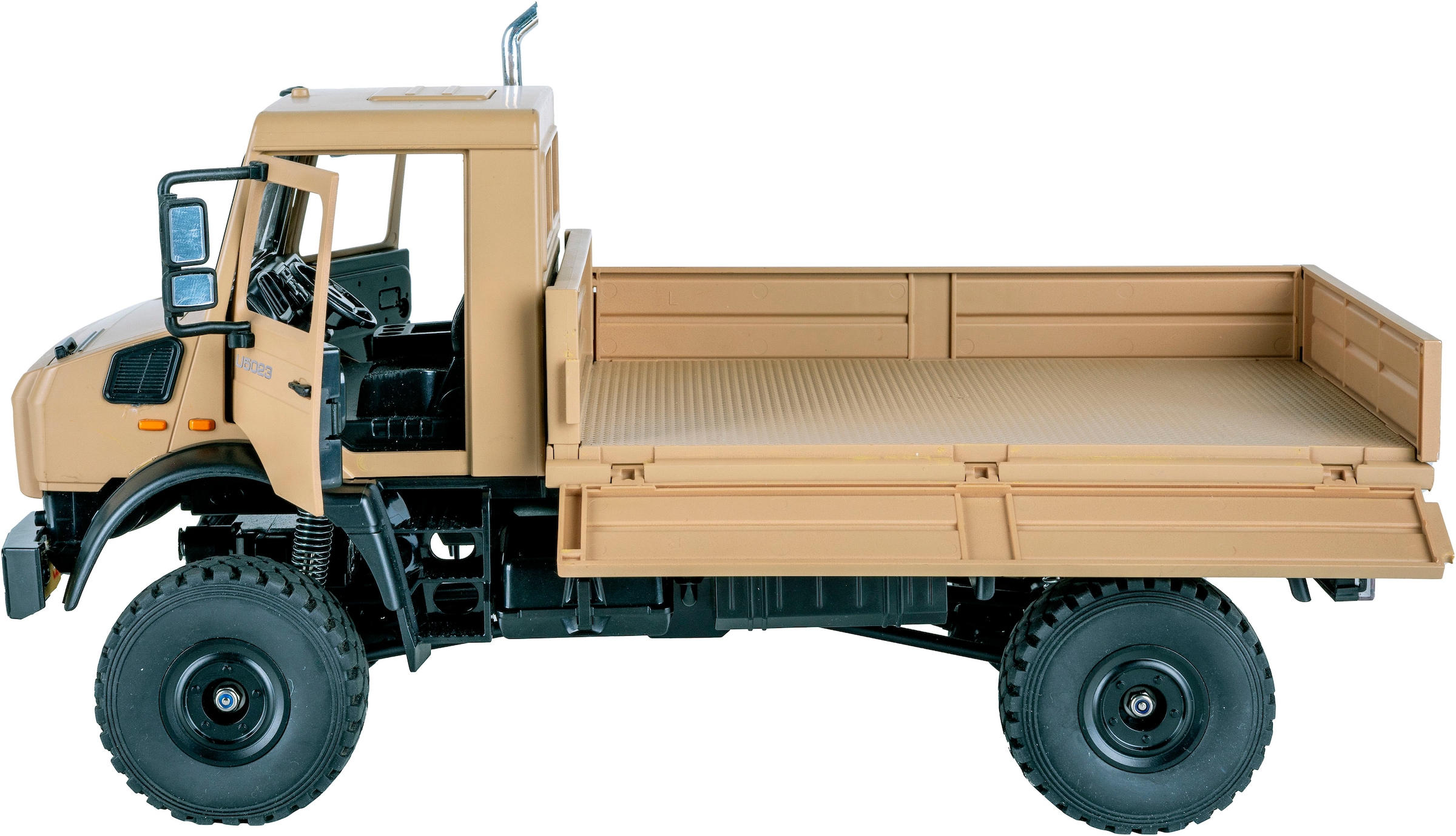 Jamara RC-LKW »Mercedes-Benz Unimog U5023 beige 2,4GHz« LED-Licht; Maßstab 1:14