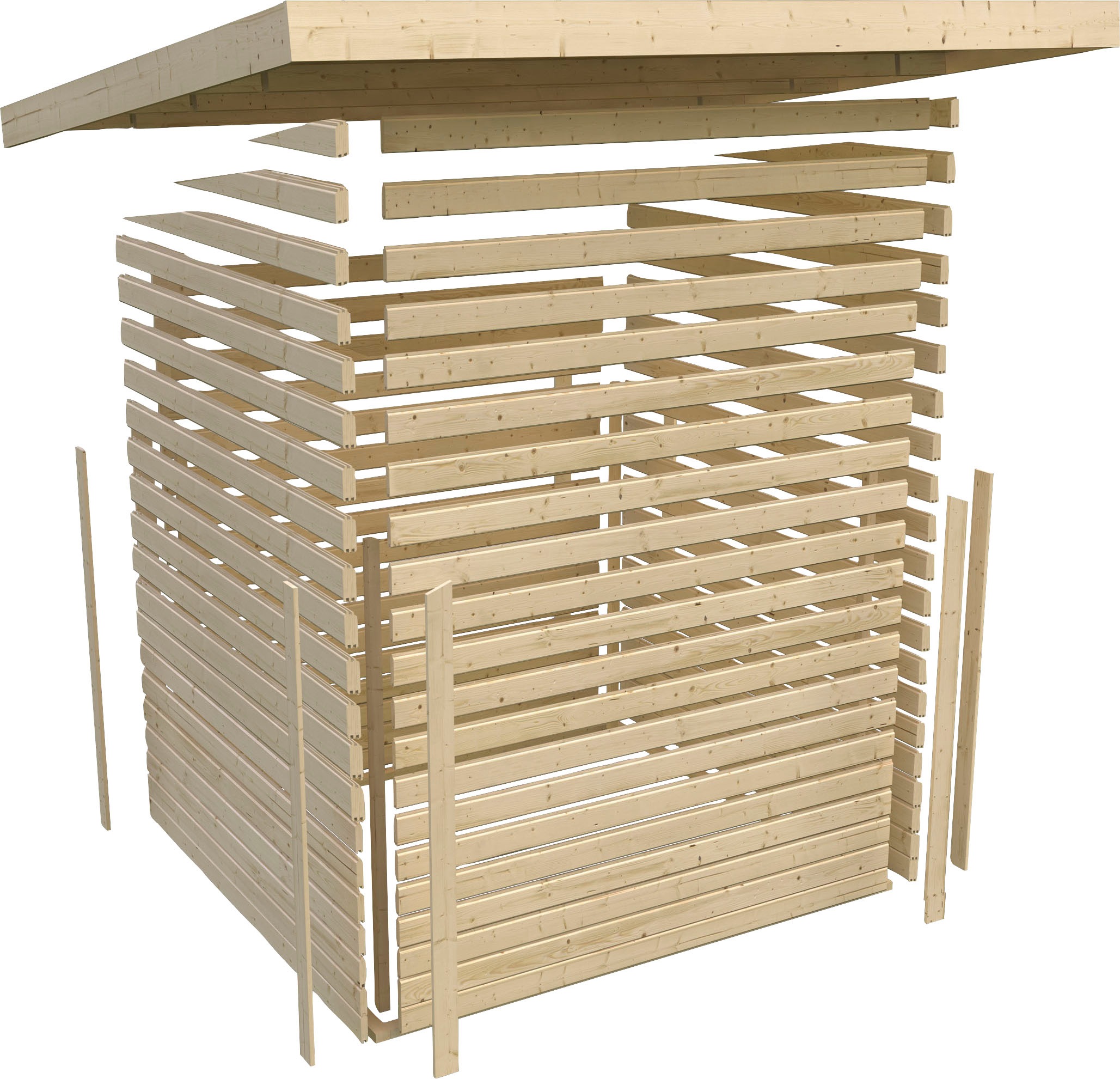 KONIFERA Saunahaus »Hagen«, naturbelassen, mit Ofen 9 kW Bio externe Strg easy