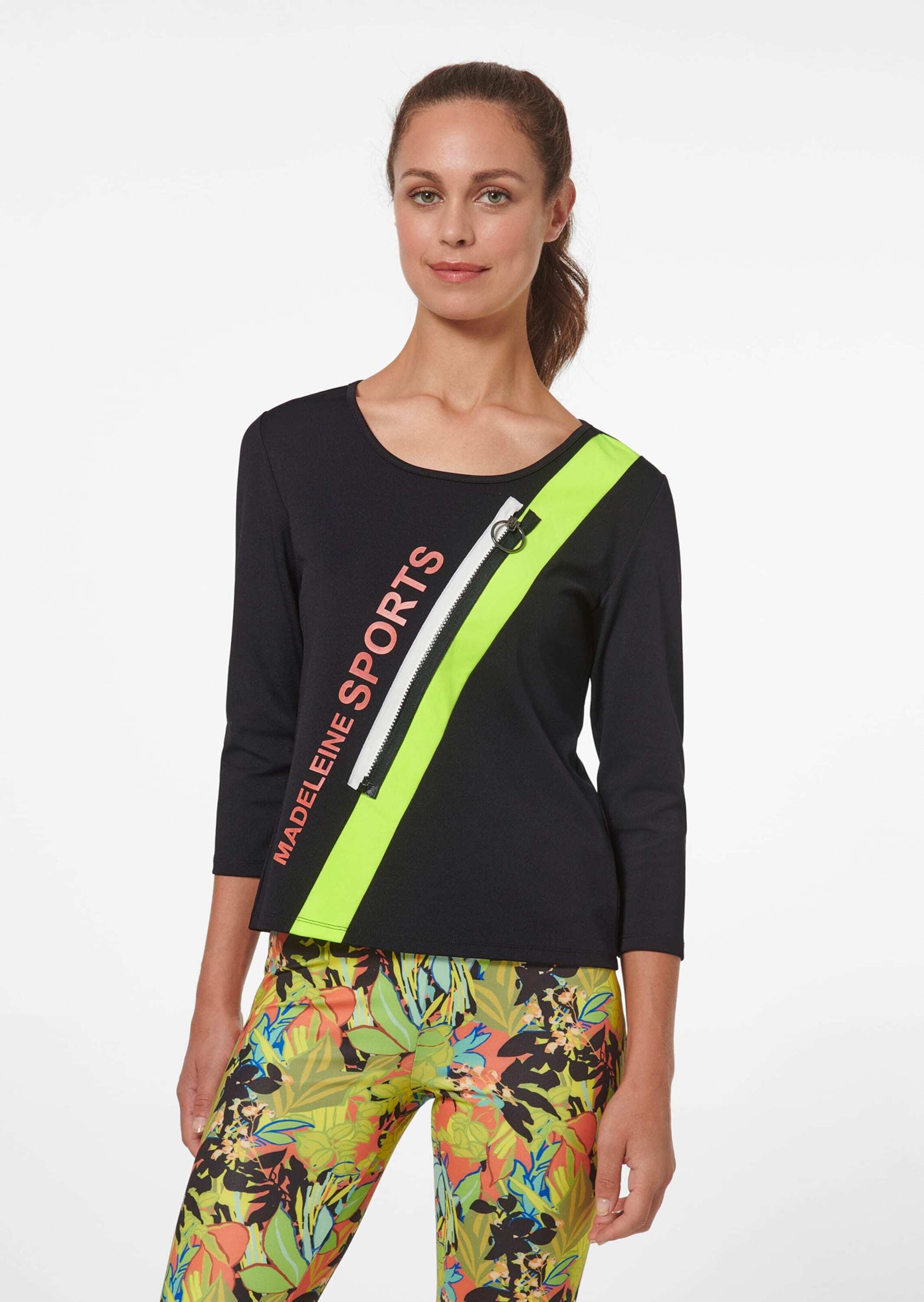 MADELEINE Kurzarmshirt »Shirt Shirt mit Kontrasteinsatz und Zierzipper«