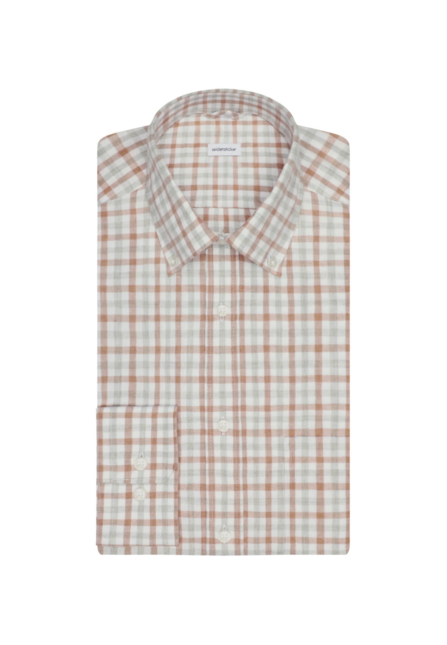 seidensticker Flanellhemd »Regular«, Regular Langarm Button-Down-Kragen Karo
