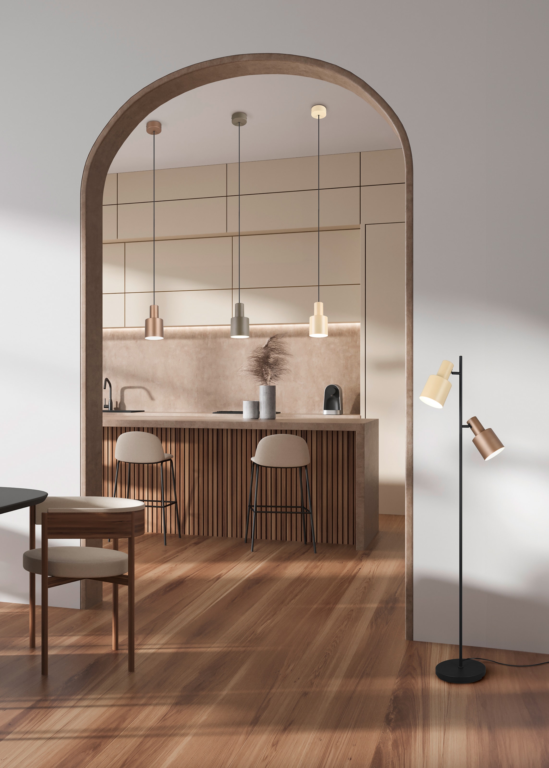 TRIO Leuchten Pendelleuchte »AGUDO, Hängelampe 1-flammig, exkl 1xE27 max 10W, höhenverstellbar« E27 1 Stk. warmweiß - kaltweiß Hängelampe Ø 12cm, bis max 150cm Abhängung, Küche Esszimmer Wohnzimmer