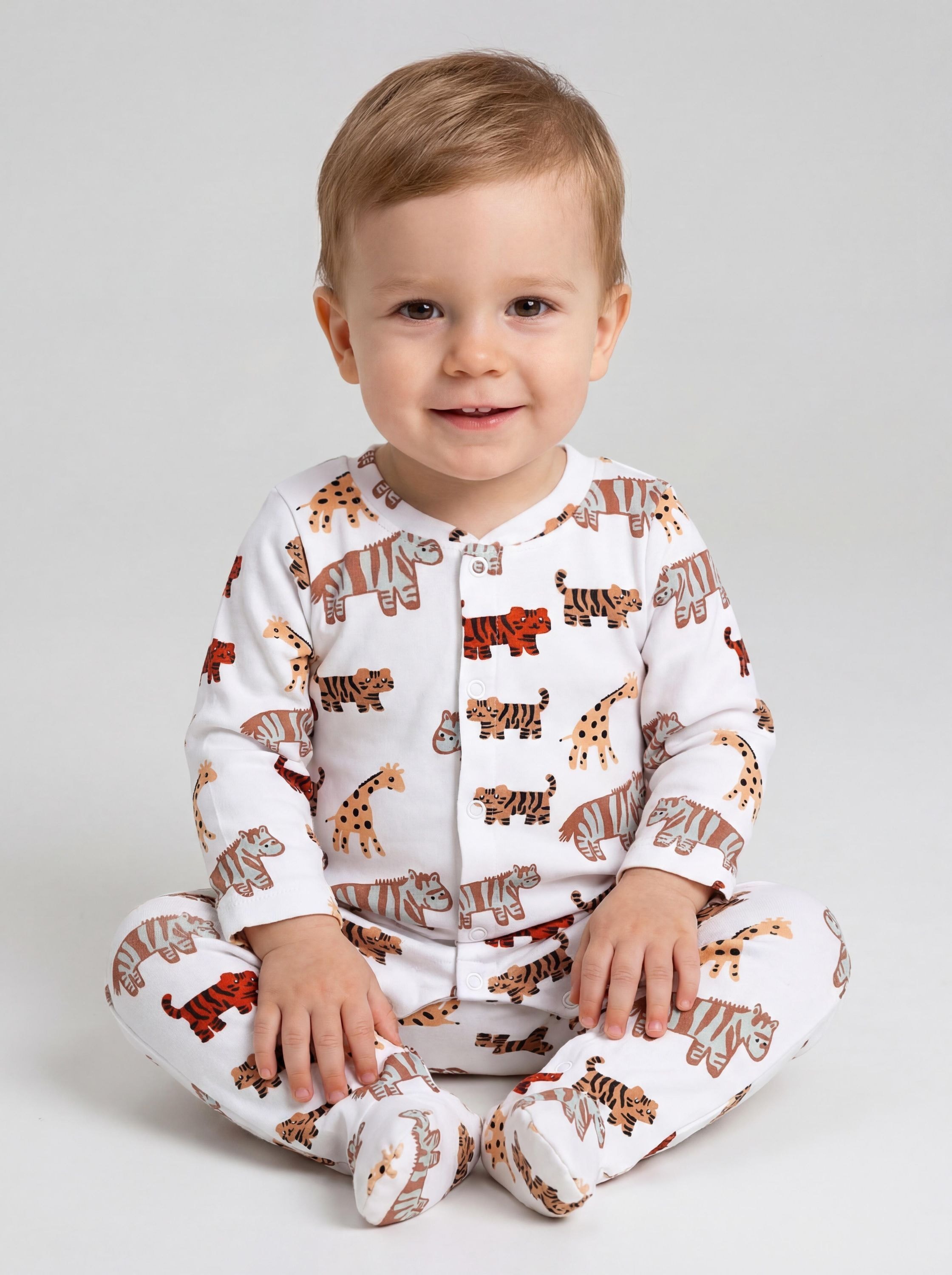 TupTam Strampler »Schlafstrampler Baby Jungen Schlafstrampler mit Fuß 3er Pack«