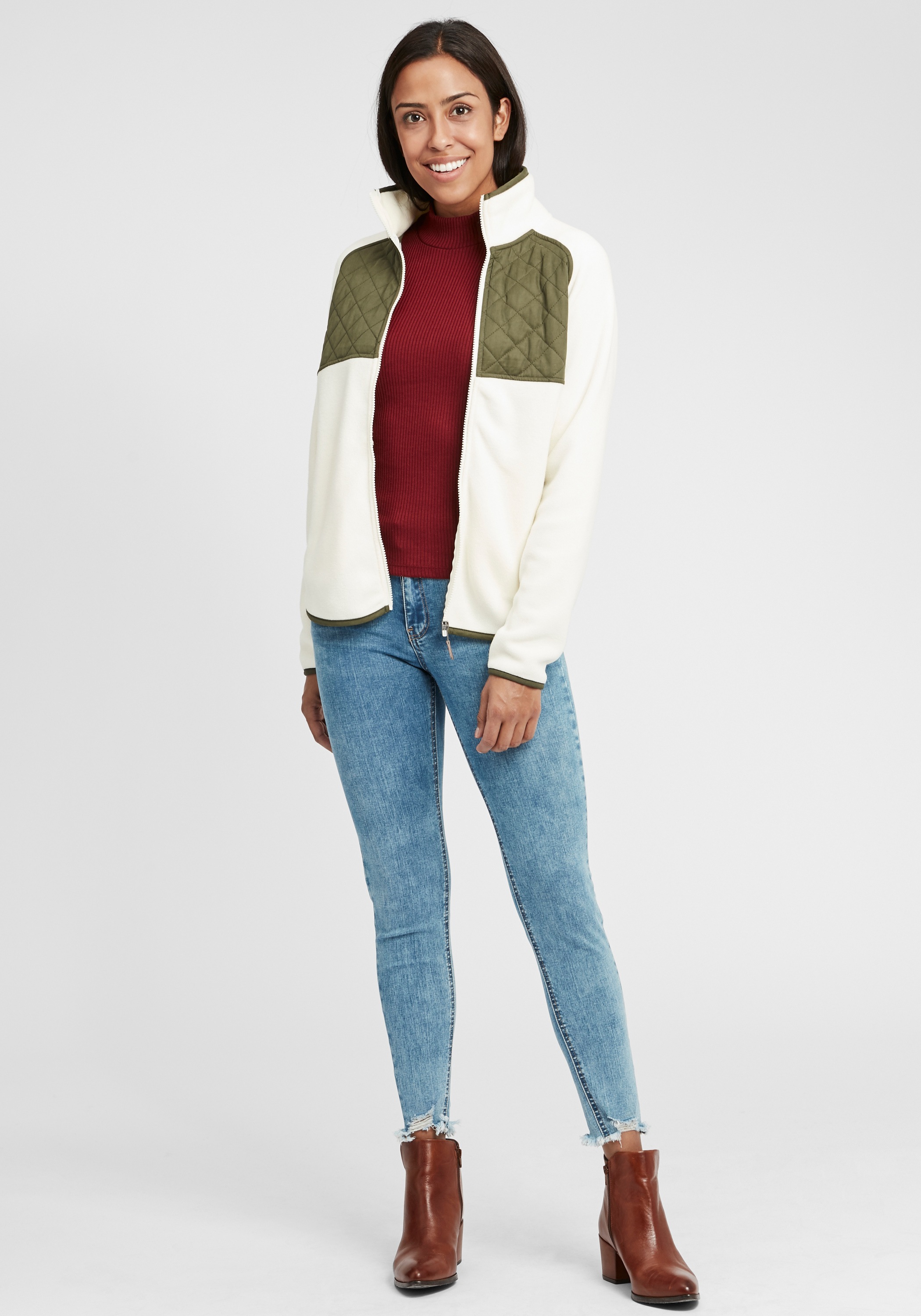 OXMO Fleecejacke »Sweatjacke OXMalin«, ohne Kapuze
