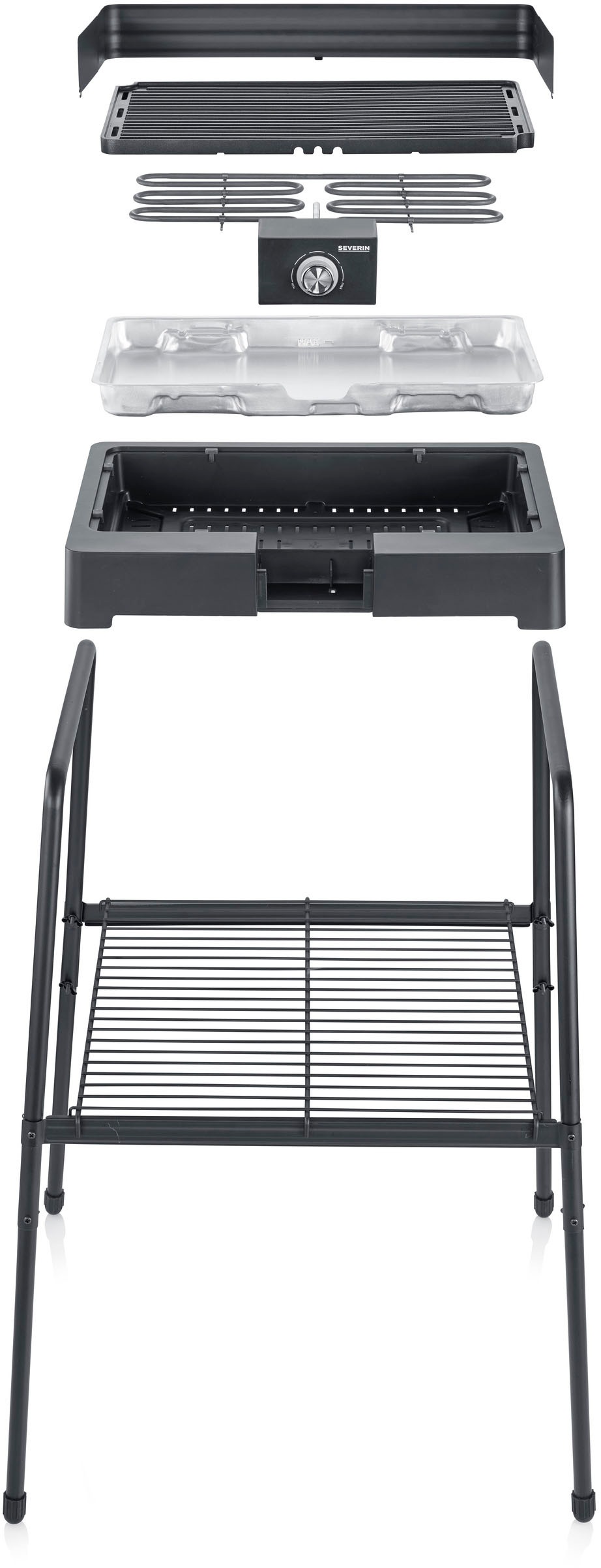 Severin Standgrill »PG 8568«, 2200 W, Elektrogrill mit Grillplatte, als Stand- oder Tischgrill nutzbar