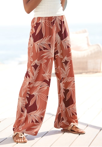 Palazzohose, mit Alloverprint und Taschen, Wide-Leg, Stoffhose