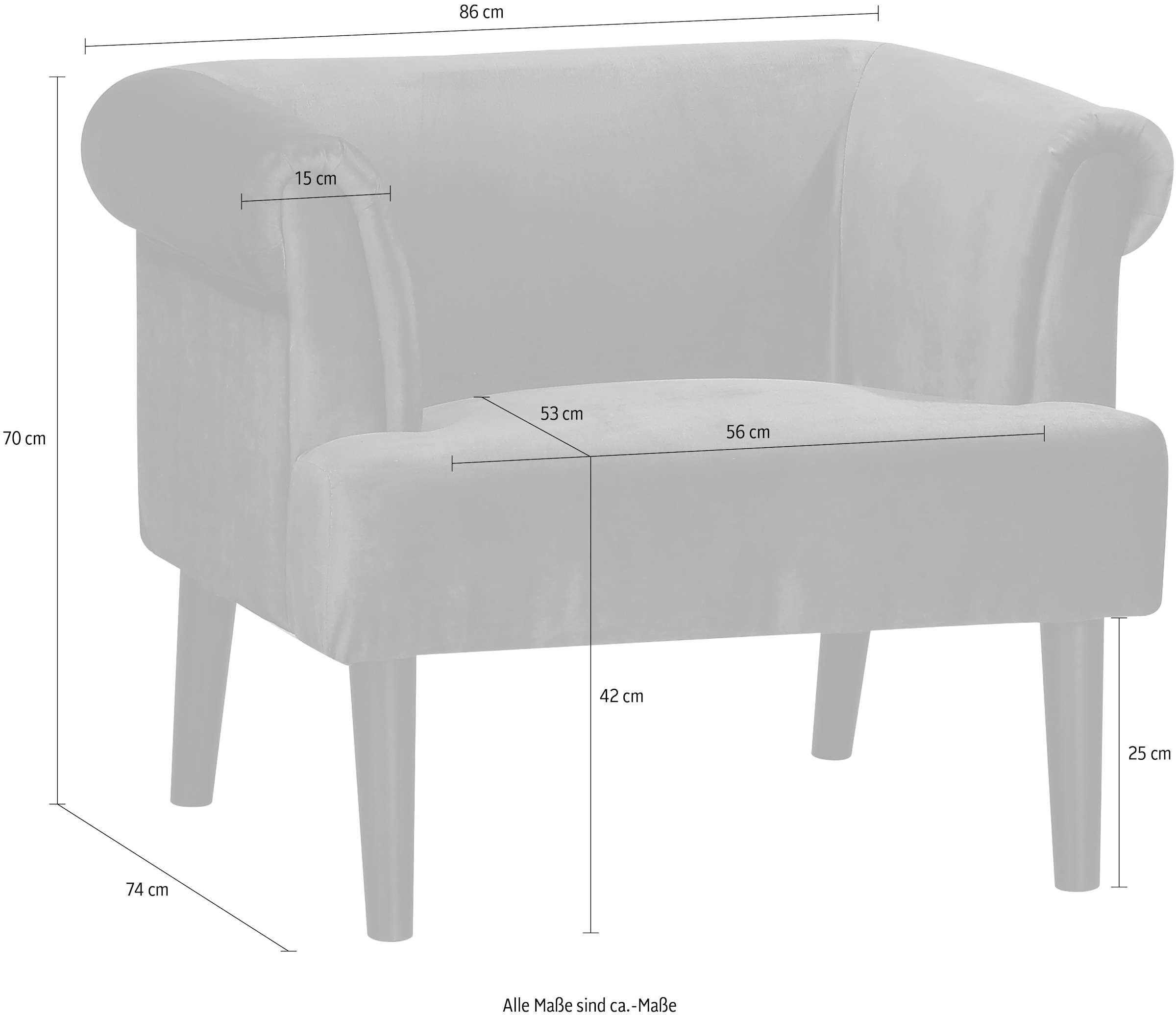 ATLANTIC home collection Sessel »Charlie«, Loungesessel mit Wellenunterfederung