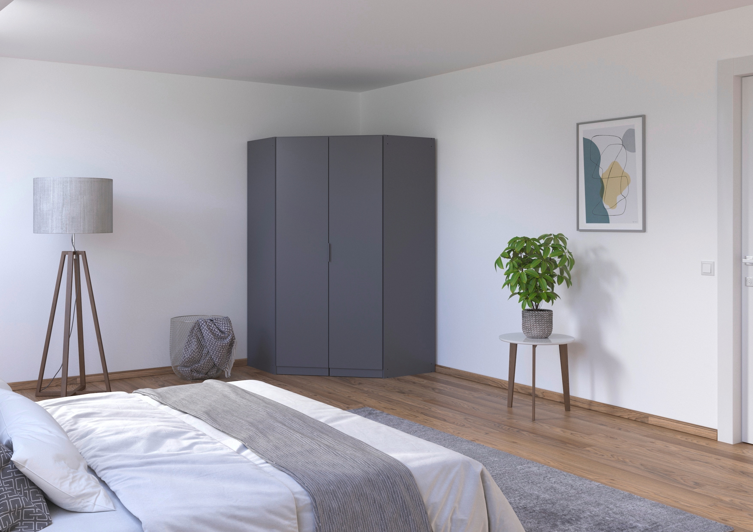 rauch Kleiderschrank »Eckschrank Schrank Ankleidezimmer Schlafzimmer Garderobe LAGOA« voll ausgestattet viel Stauraum, optional mit Aufsatz MADE IN GERMANY