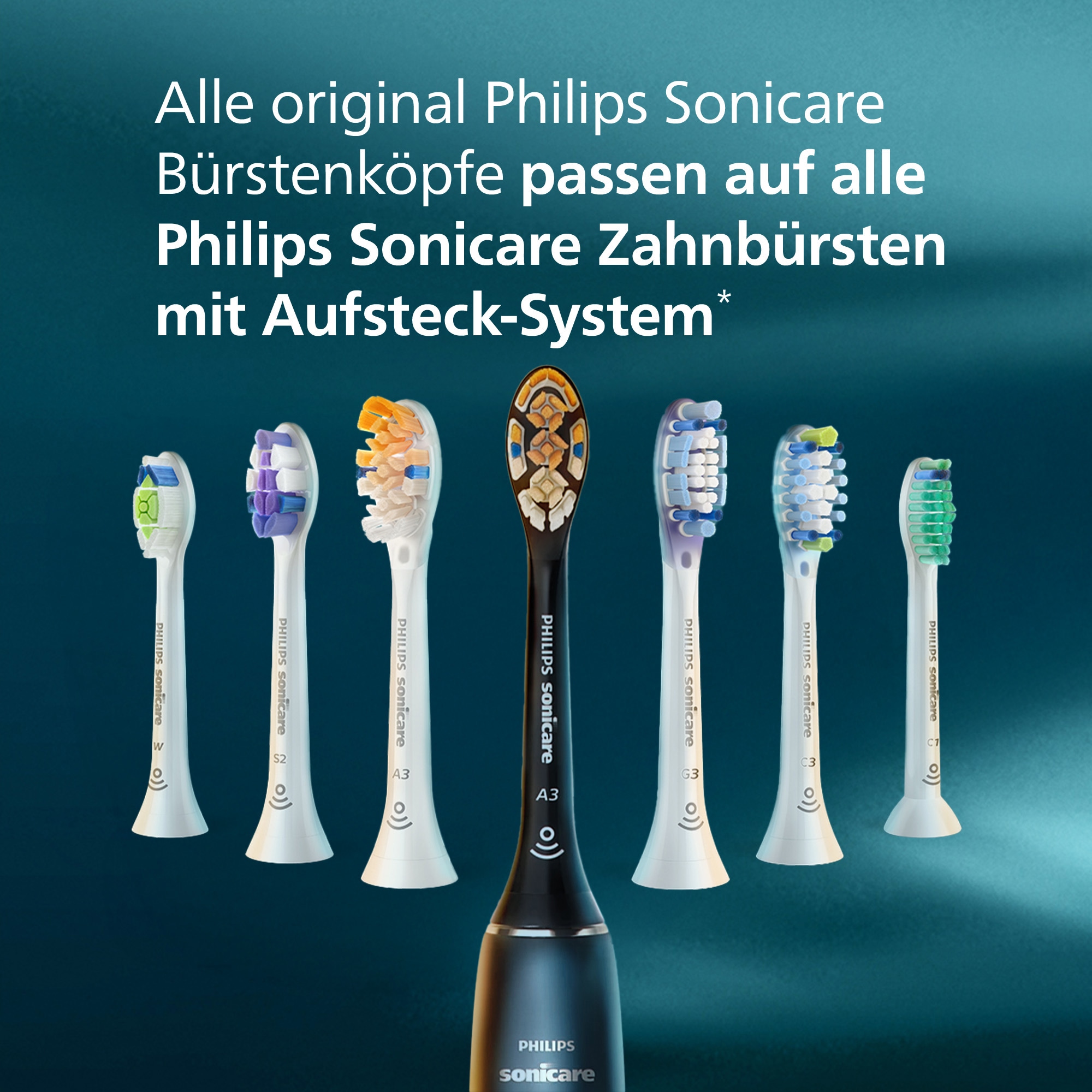 Philips Sonicare Aufsteckbürsten »W2 Optimal White« für weißere Zähne, für jedes Sonicare Handstück