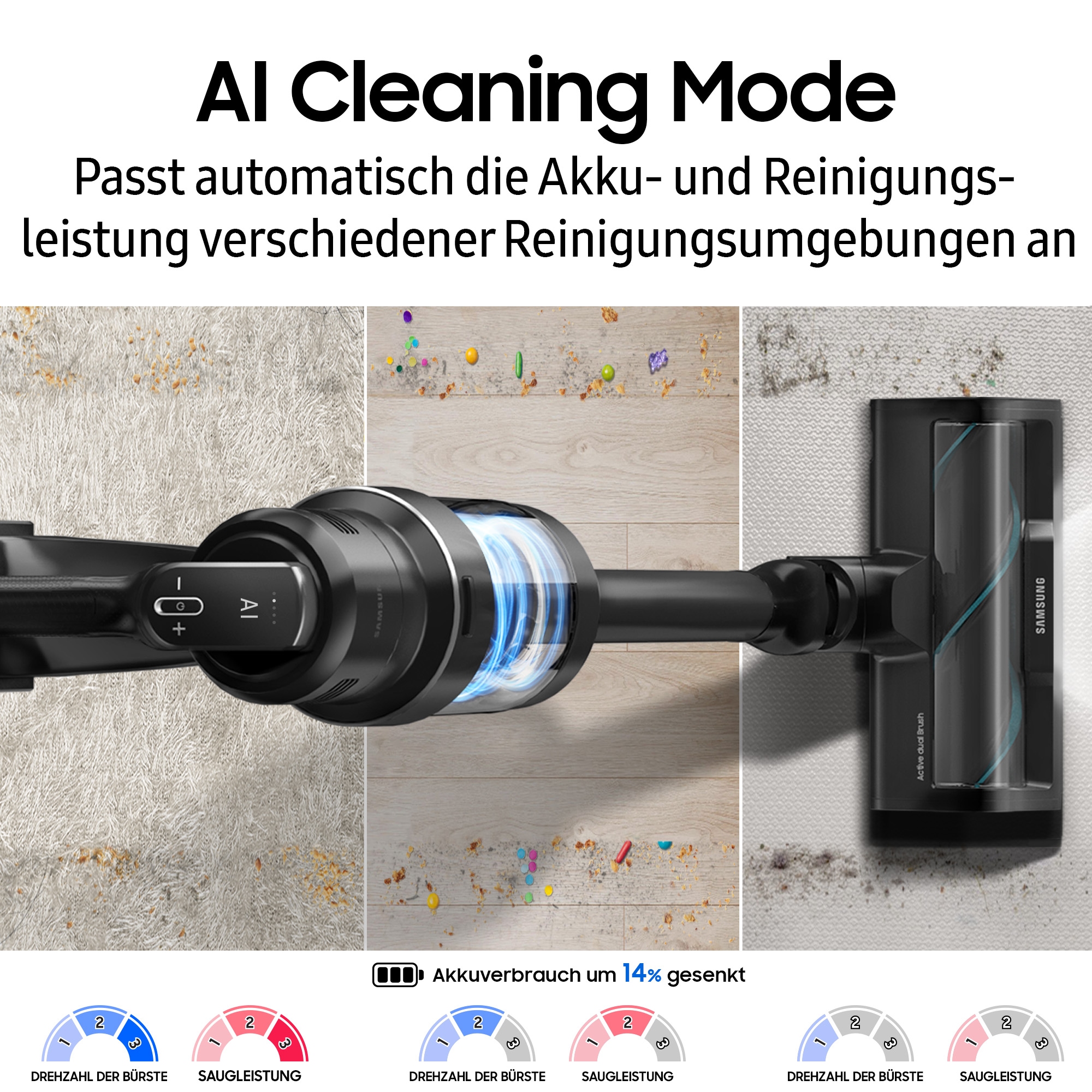 Samsung Akku-Handstaubsauger »BESPOKE AI Jet Ultra Akku + CompleteClean, VS90F40EEK/WD«