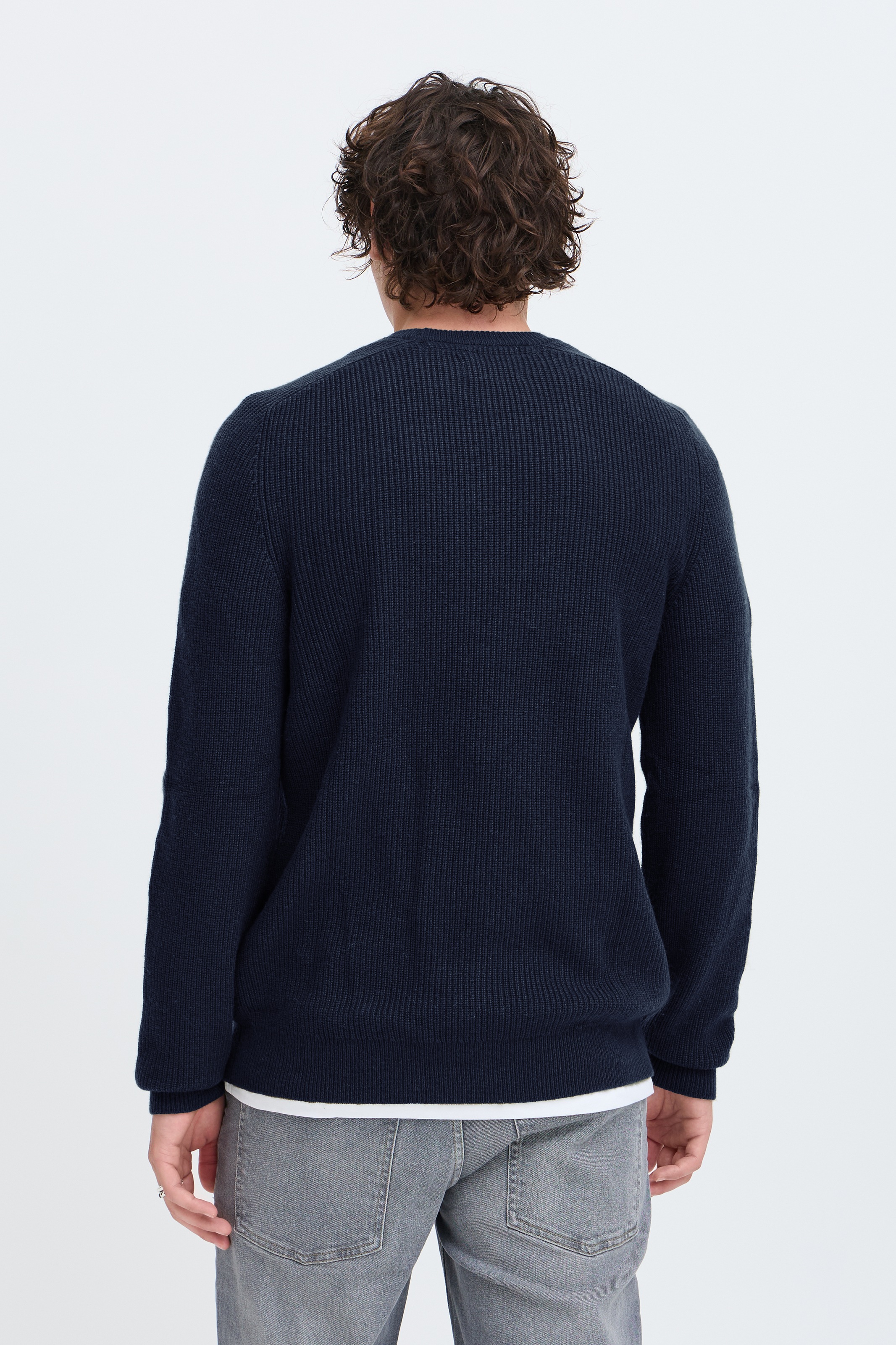Blend Rundhalspullover »BHBOS KNIT« Materialmix, regular fit