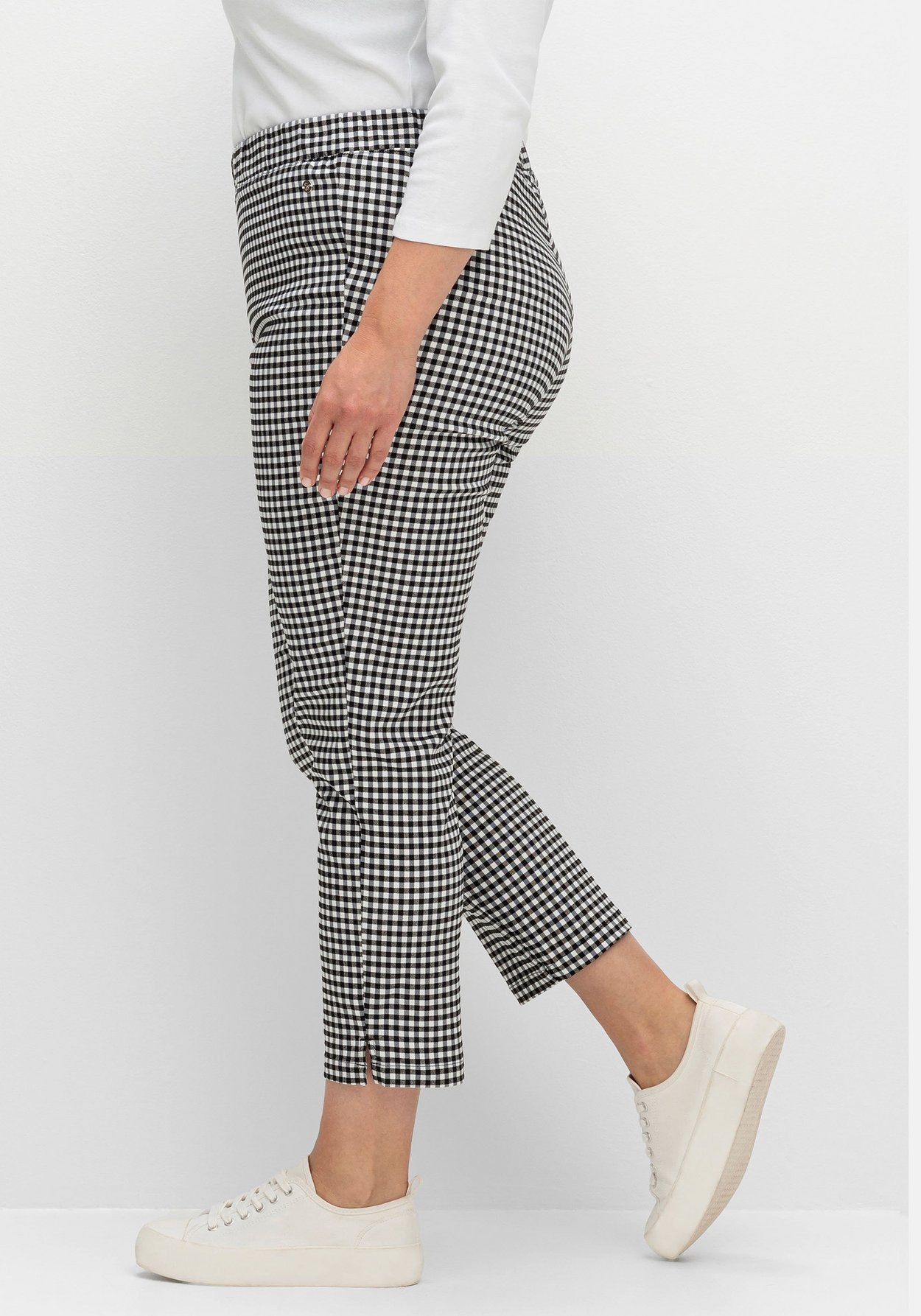 Sheego Schlupfhose »Schmale Bengalin-Hose in Anklelänge, mit Karomuster«