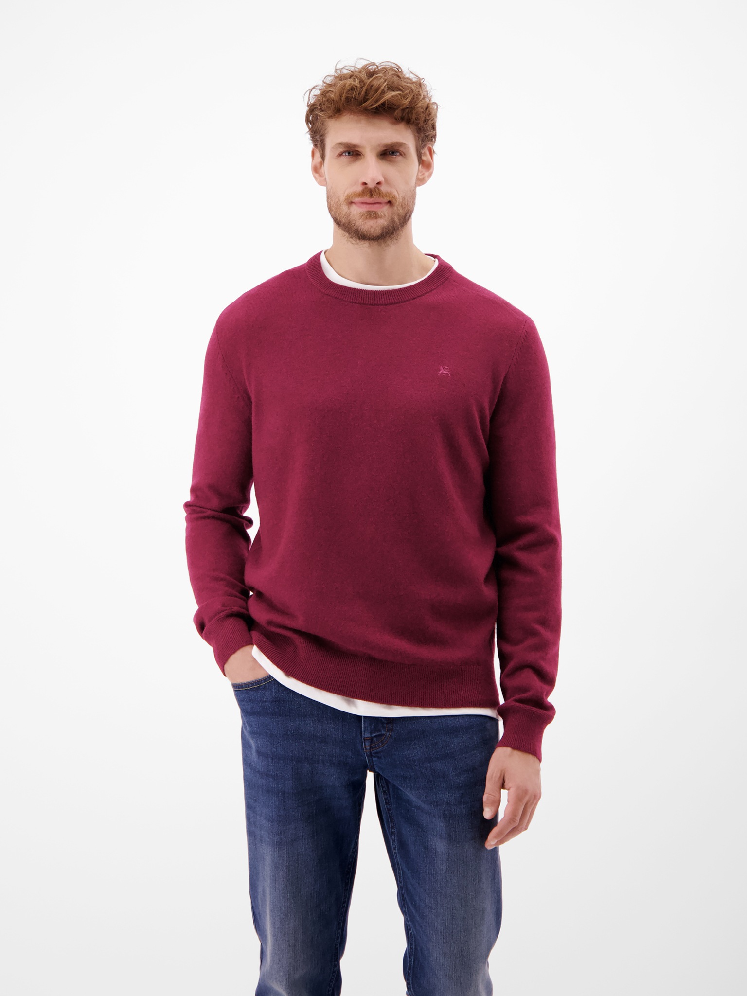 LERROS Strickpullover mit Logo Stickerei