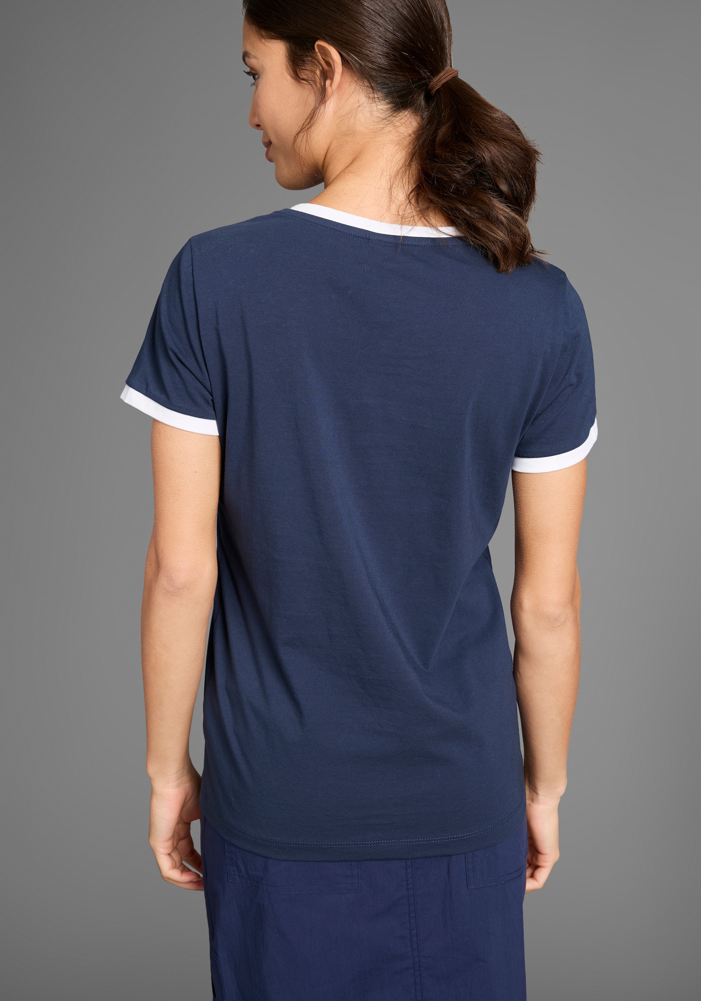 KangaROOS T-Shirt, mit maritimen Print und Kontrastdetails