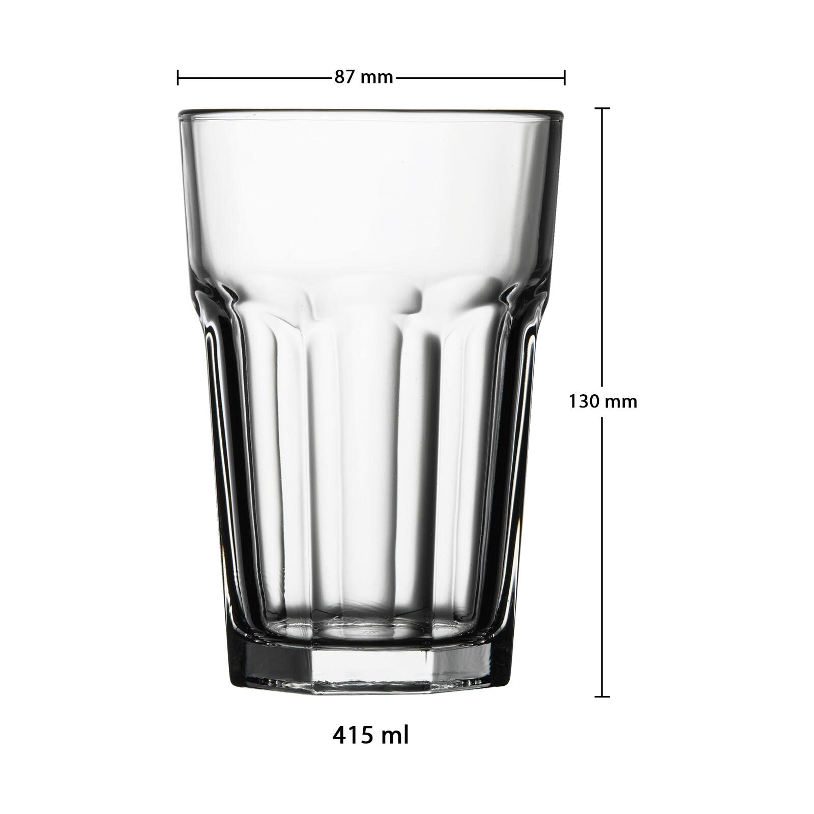 Pasabahce Longdrinkglas »Longdrinkgläser Casablanca 415 ml 12er Set transparent« Spülmaschinengeeignet, Stapelbar