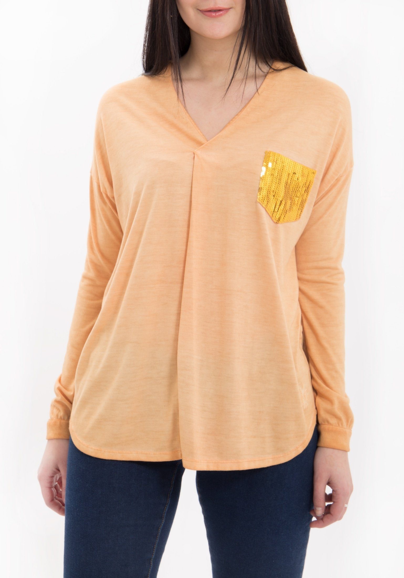 Way of Glory Blusenshirt, mit Pailletten Applikation