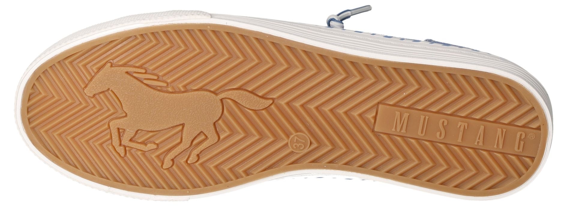 Mustang Shoes Slip-On Sneaker, Slipper, Schlupfschuh, Freizeitschuh mit farbiger Sohleneinfassung