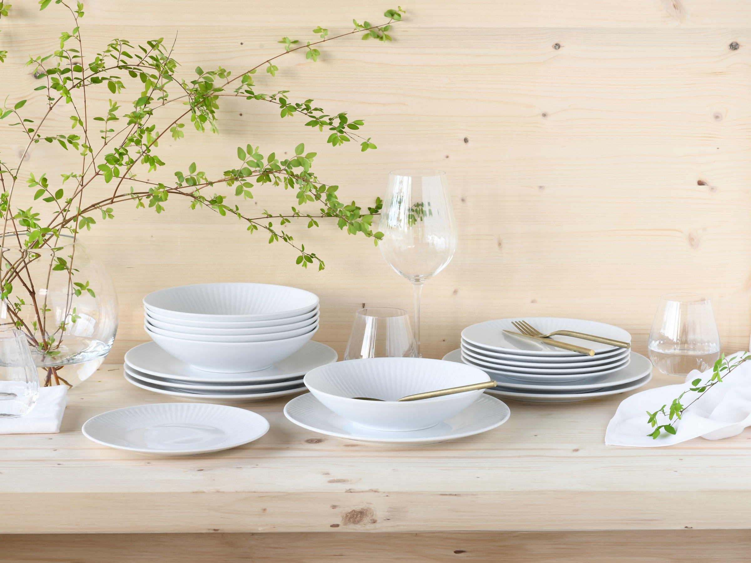 CreaTable Teller-Set »Valencia Weiß, Teller Set 18-tlg« Elegant, Boho Chic