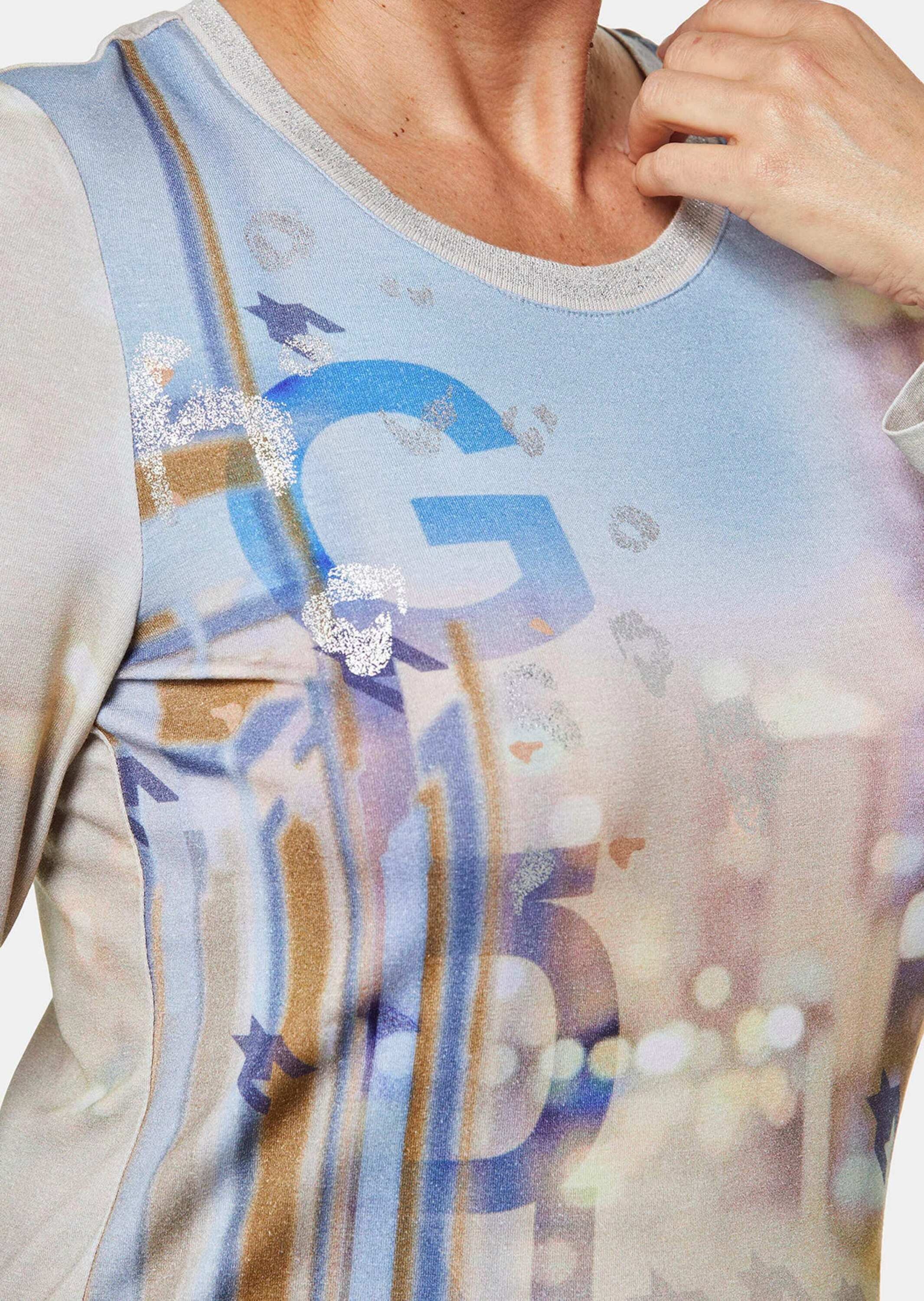 GOLDNER Longpullover »Langarm-Shirt mit Allover-Musterung«