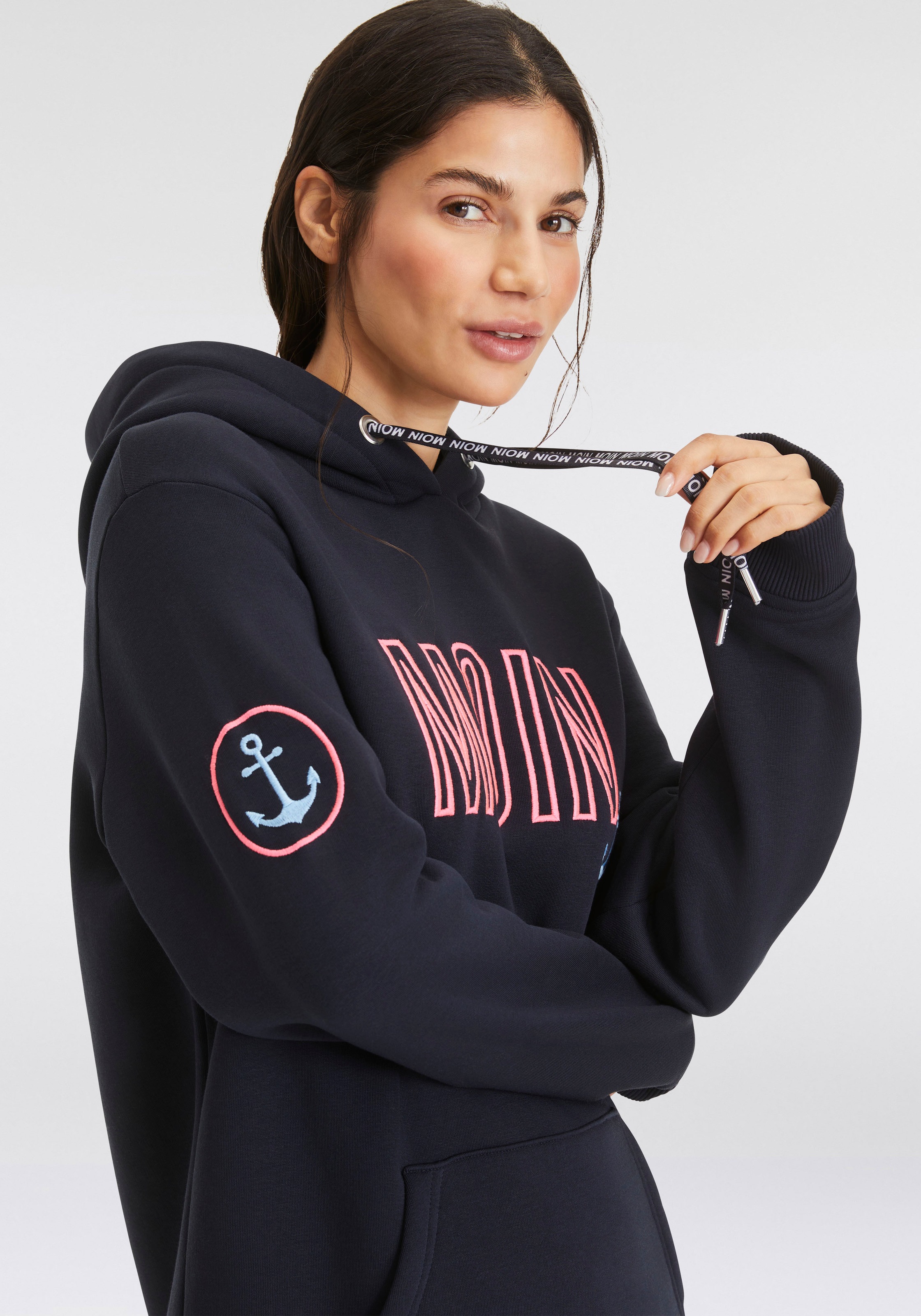 Zwillingsherz Hoodie »Limited Edition«, mit Kapuze, gesticktem "MOIN" und Anker Motiv